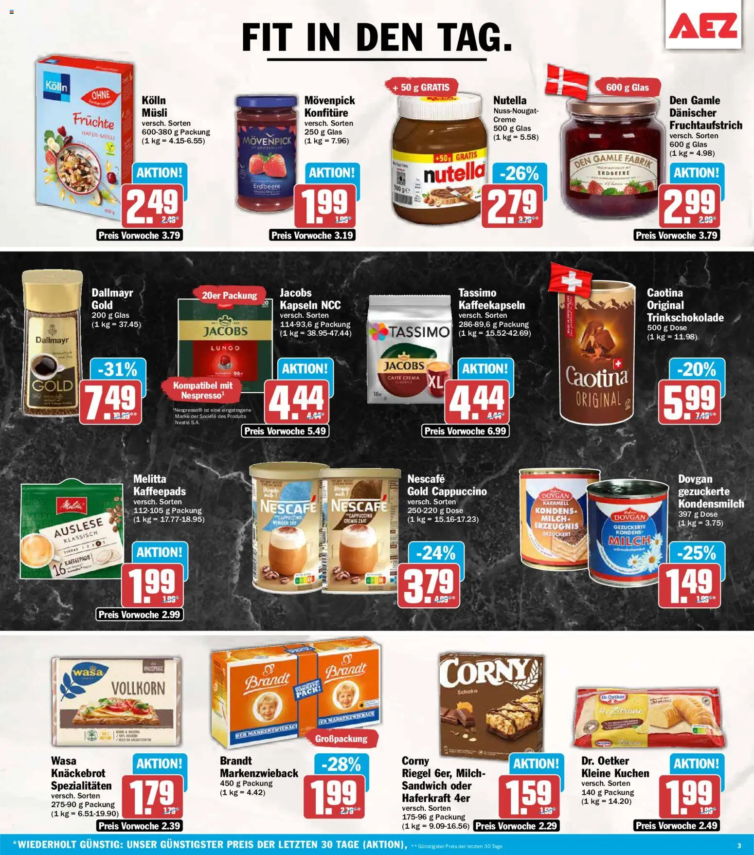 AEZ Prospekt 	 – gültig ab 11.05.2026 | Seite: 3 | Produkte: Melitta, Nescafe, Kolln, Milch