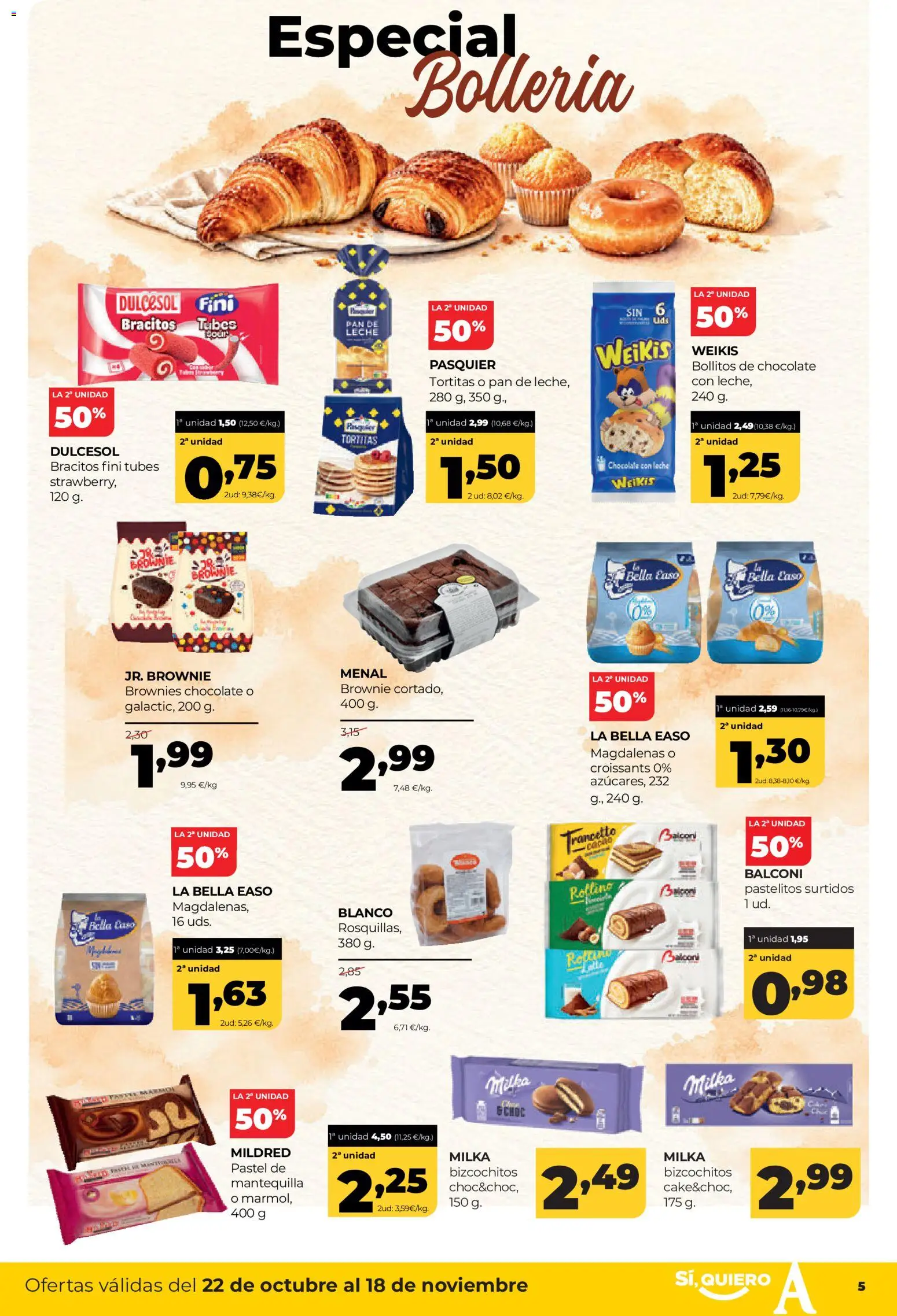 Alimerka folleto Asturias │ válido desde el 22/10/2026 | Página: 19 | Productos: Leche, Chocolate, Chocolate con leche, Mantequilla