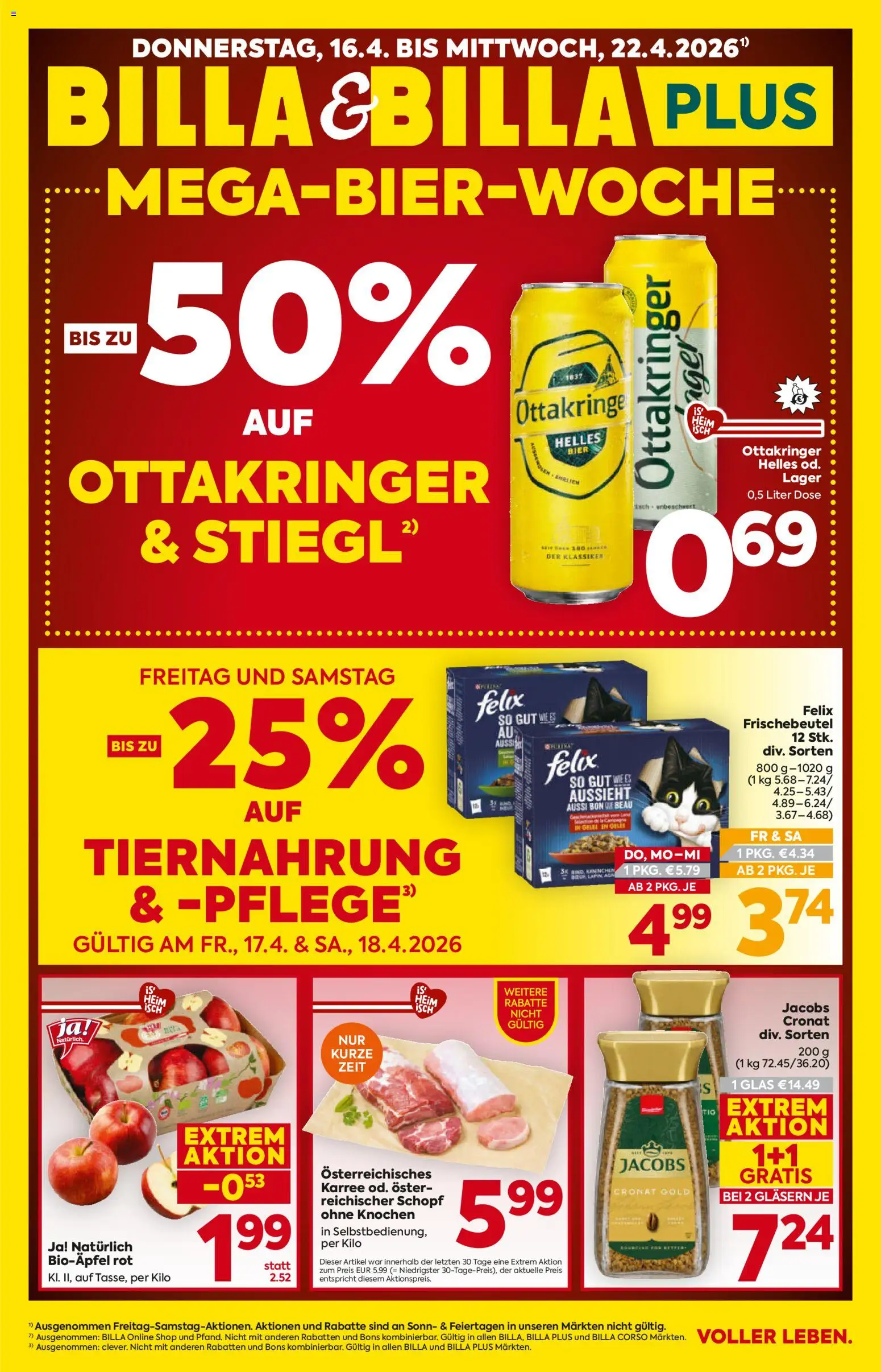 Billa - Flugblatt gültig ab 16.04.2026 | Seite: 1 | Produkte: Bier