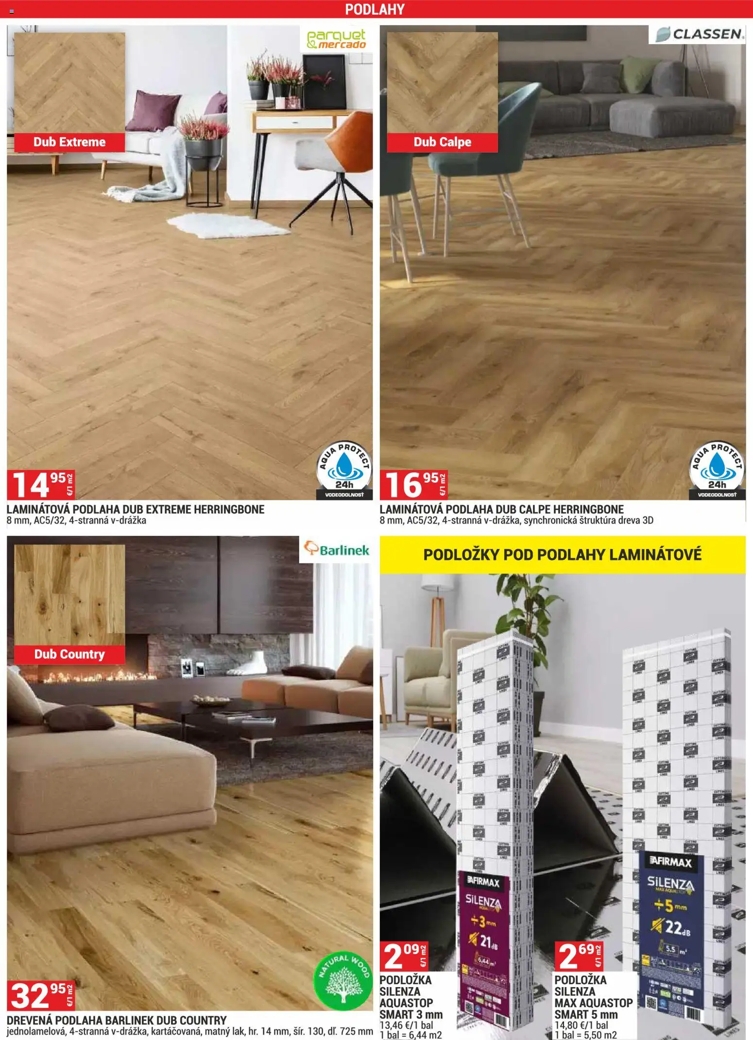 Nové Merkury Market akcie – leták je platný od 01.07.2026 | Strana: 4 | Produkty: Podlaha, Laminátová podlaha