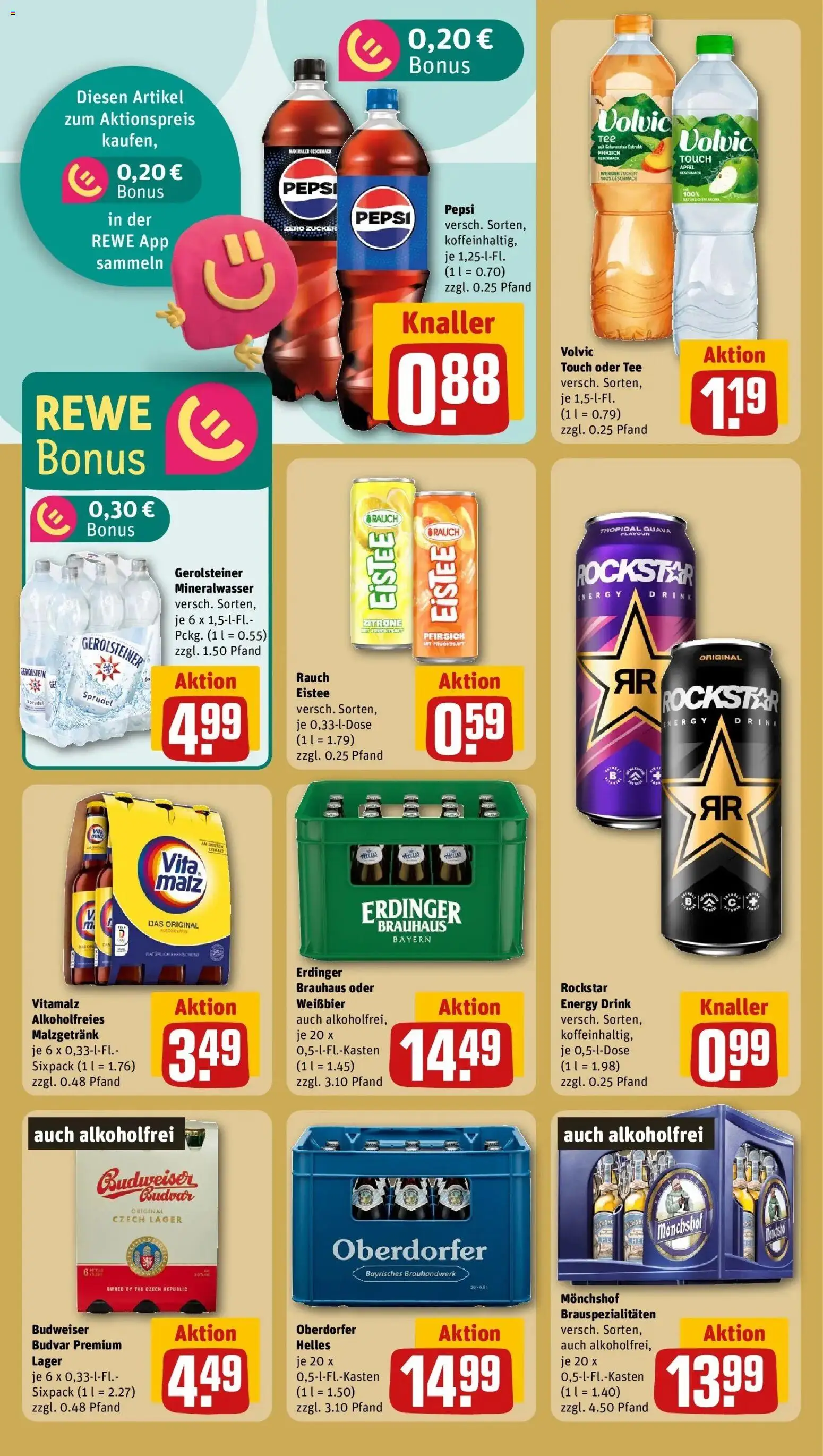 Rewe Prospekt Neuburg/Donau – gültig ab 08.06.2026 | Seite: 18 | Produkte: Rockstar, Äpfel, Pepsi, Tee