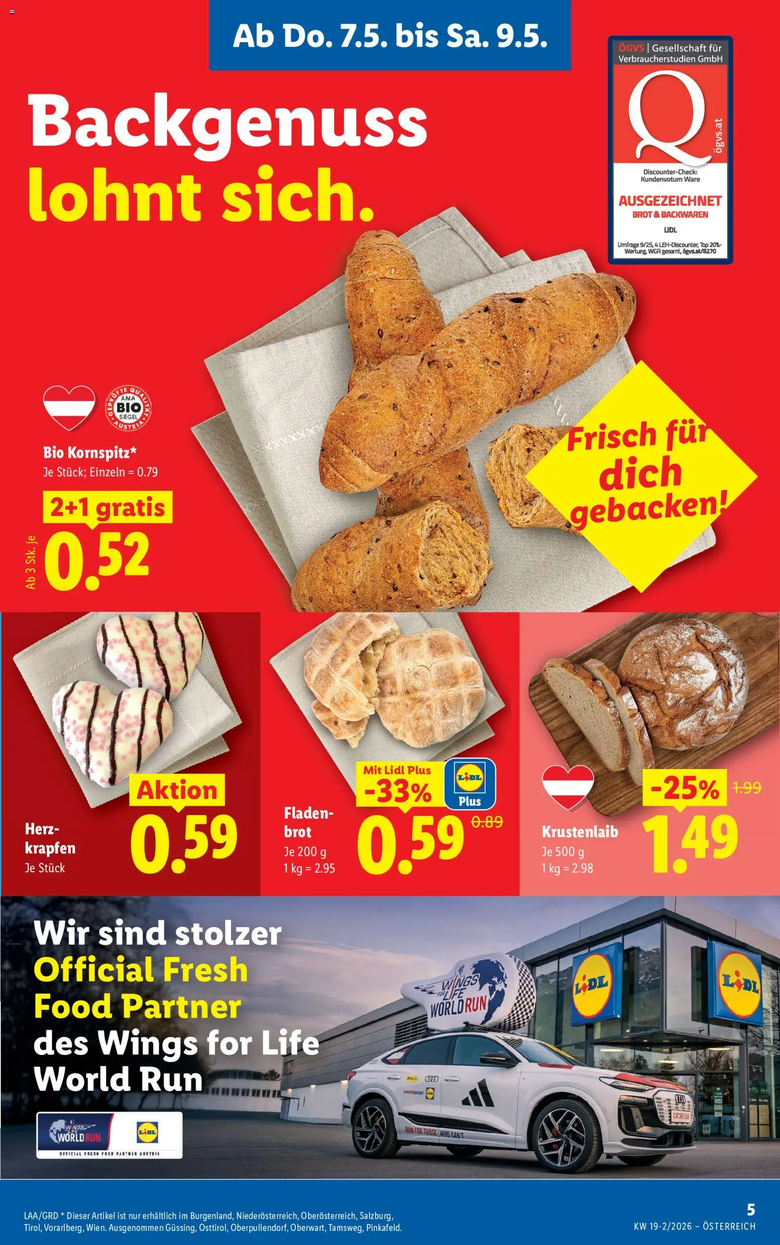 Lidl Flugblatt - Altenmarkt im Pongau, St. Johann im Pongau, Zell am See gültig ab 07.05.2026 | Seite: 7 | Produkte: Brot