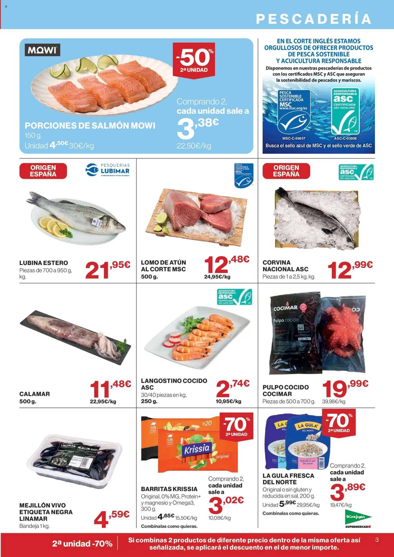 El Corte Inglés ofertas │ válido desde el 13/08/2026 | Página: 3 | Productos: Lomo, Salmón, Bandeja, Langostino