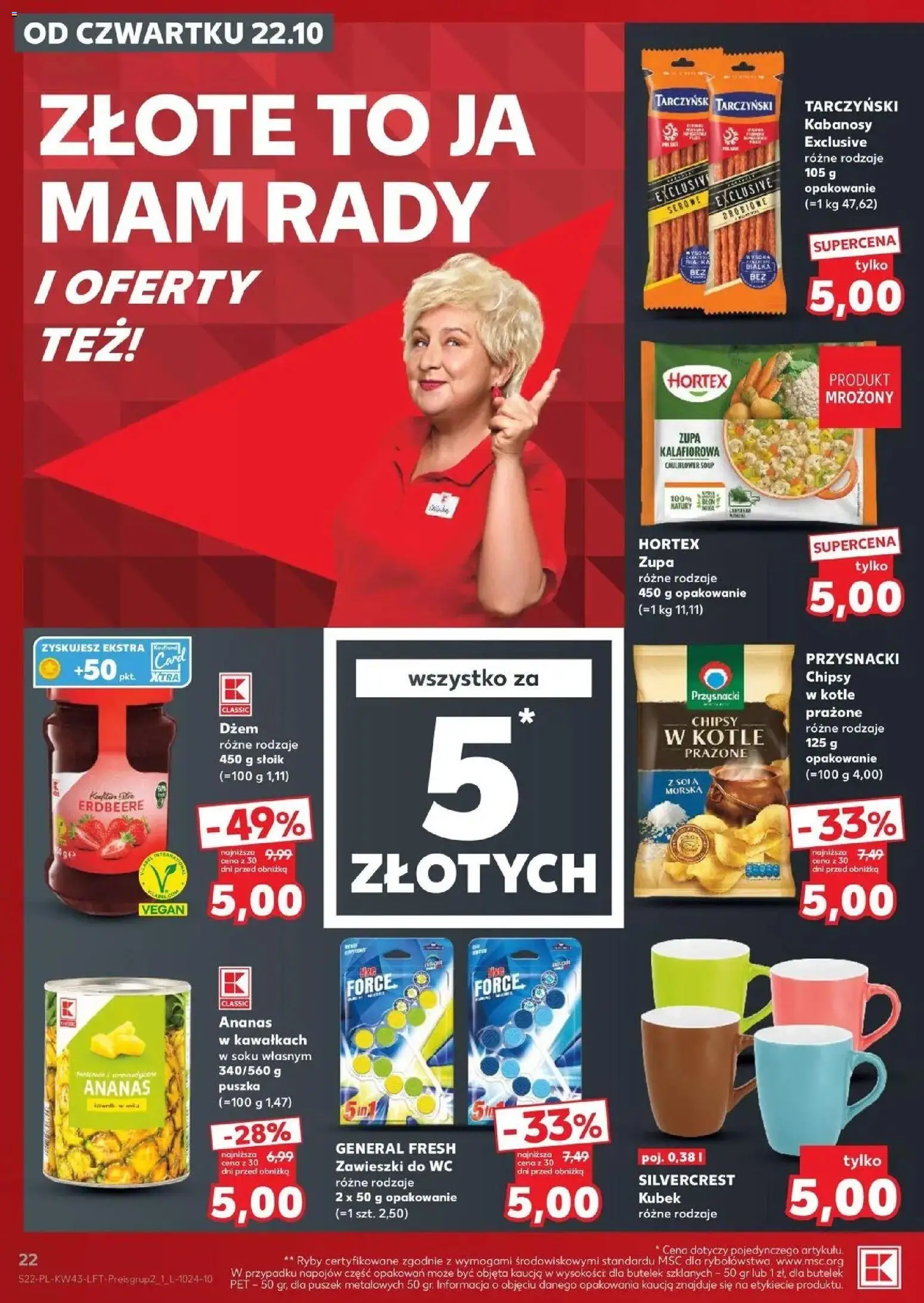 Kaufland aktualna gazetka od 22.10.2026 - od jutra PDF | Strona: 22 | Produkty: Chipsy, Kabanos, Zupa, Ananas