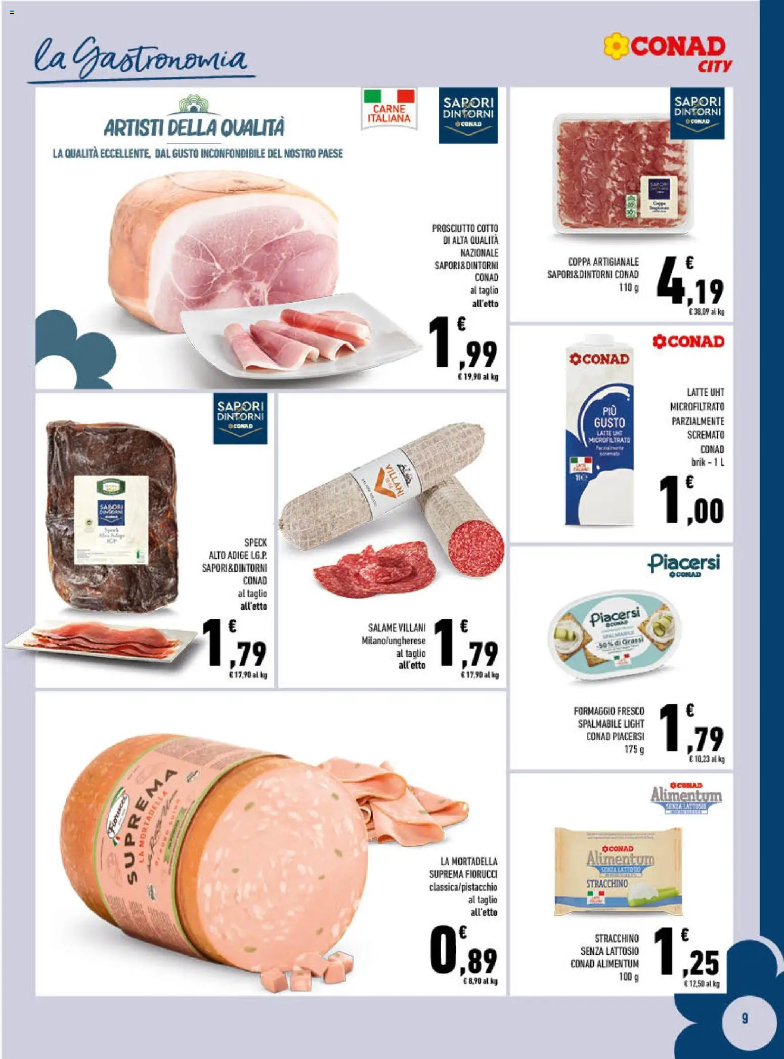 Volantino Conad del 11.03.2026 | Pagina: 9 | Prodotti: Speck, Salame, Mortadella, Stracchino