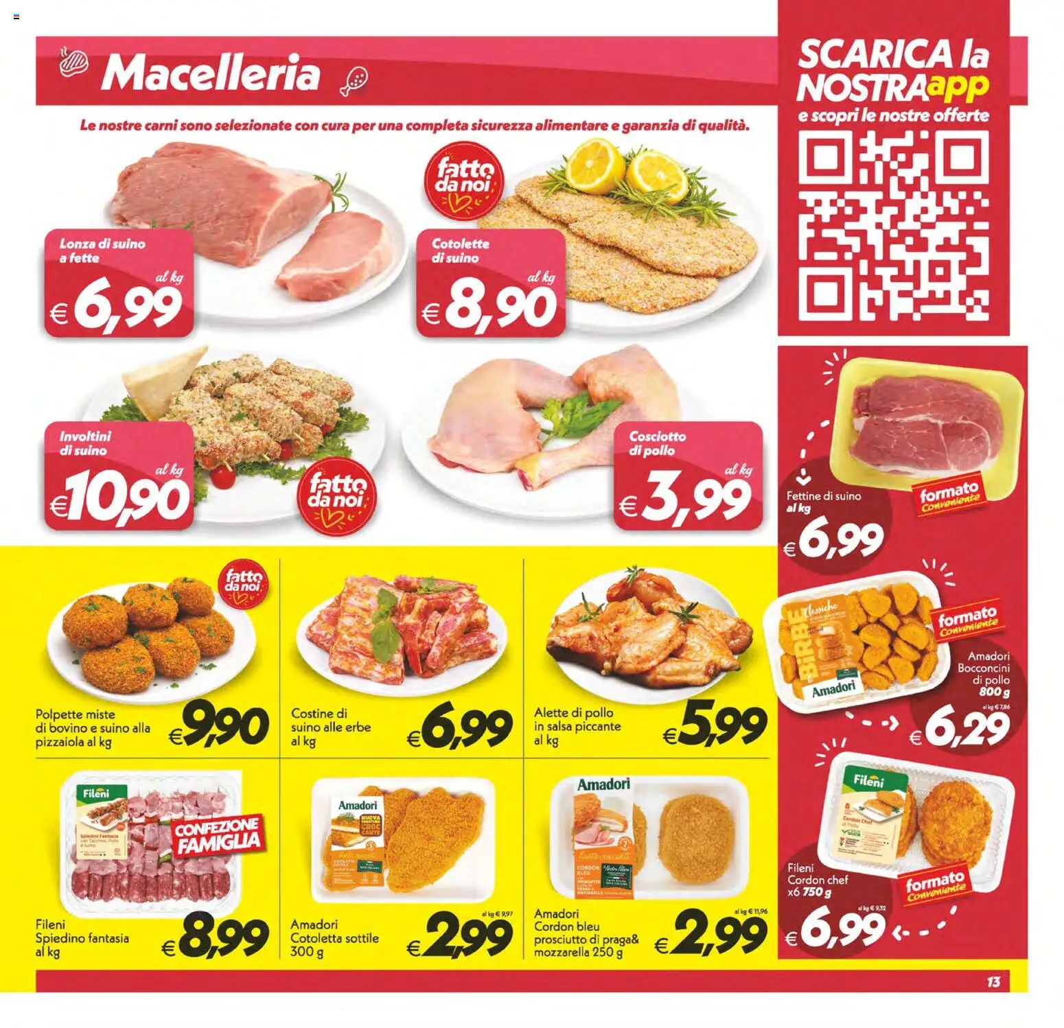 Volantino SuperConveniente del 29.05.2026 | Pagina: 13 | Prodotti: Bovino, Pollo, Mozzarella, Spiedini