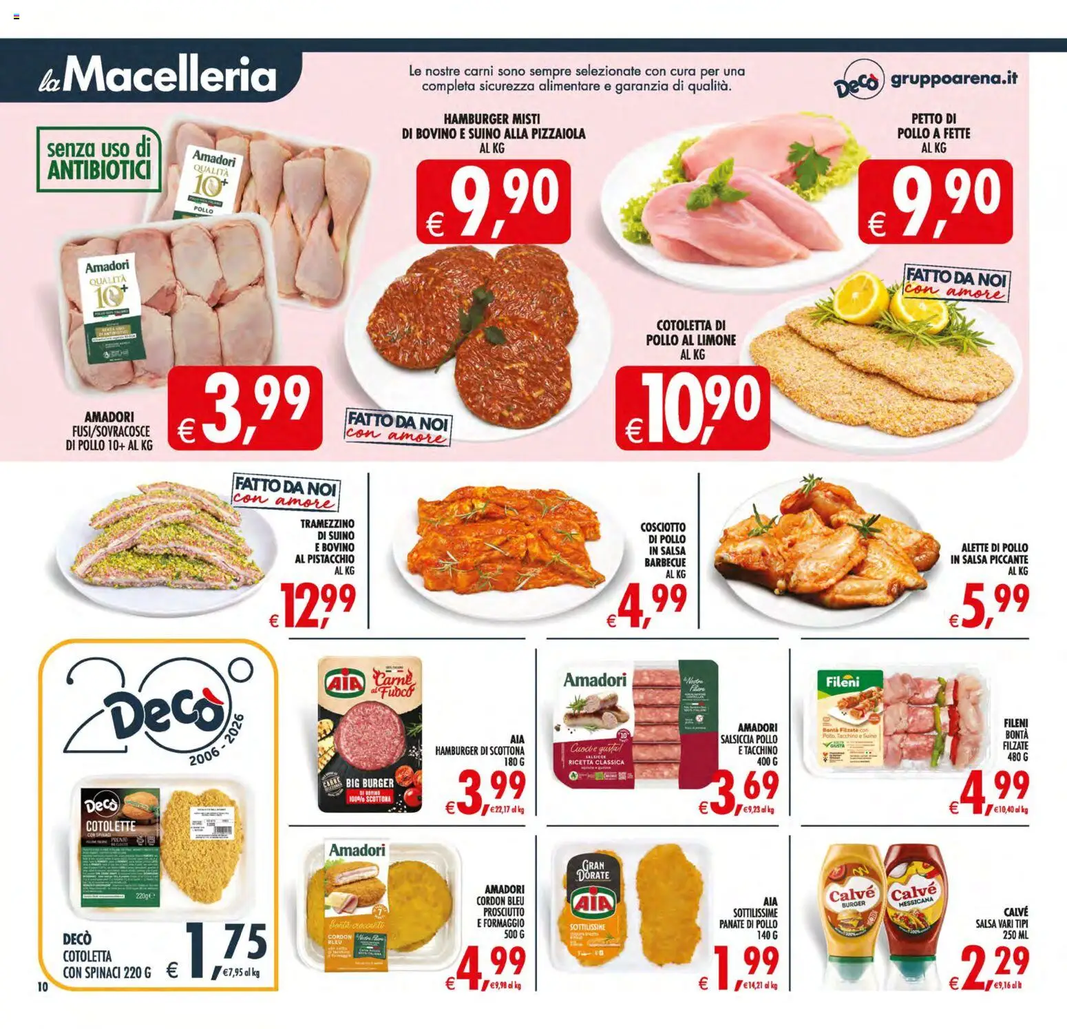 Volantino Decò del 21/08/2026 | Pagina: 12 | Prodotti: Bovino, Suino, Spinaci, Salsicce