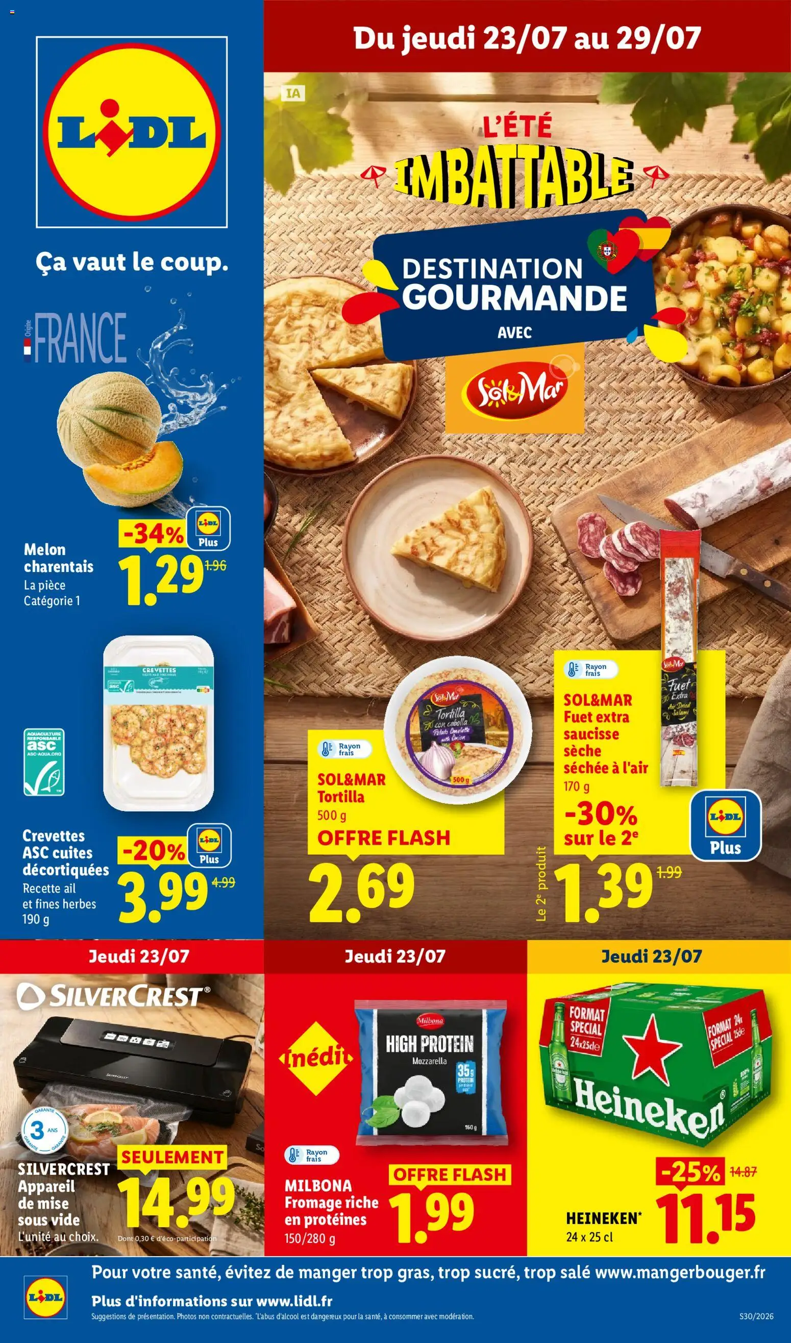 {H1} | Page: 1 | Produits: Melon, Mozzarella, Salami, Silvercrest appareil de mise sous vide
