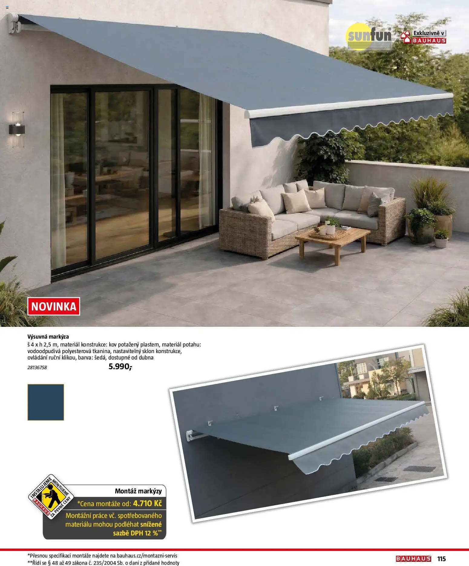 Bauhaus katalog Záhradní nábytek od 08.04.2026 | Strana: 115 | Produkty: Markýza