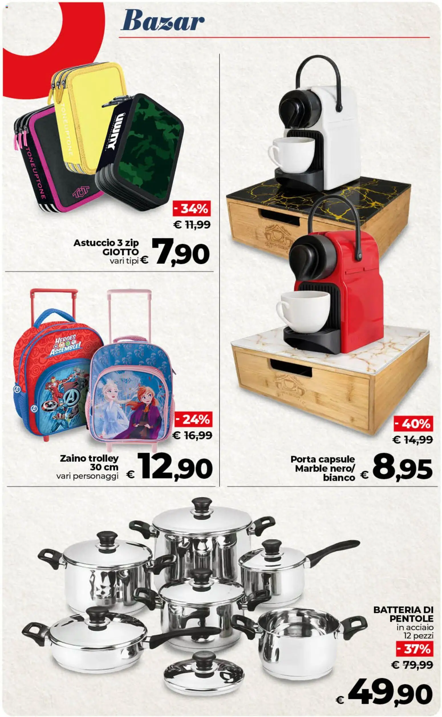 Volantino COOP del 21/08/2026 | Pagina: 45 | Prodotti: Pentole, Zaino, Trolley, Batteria