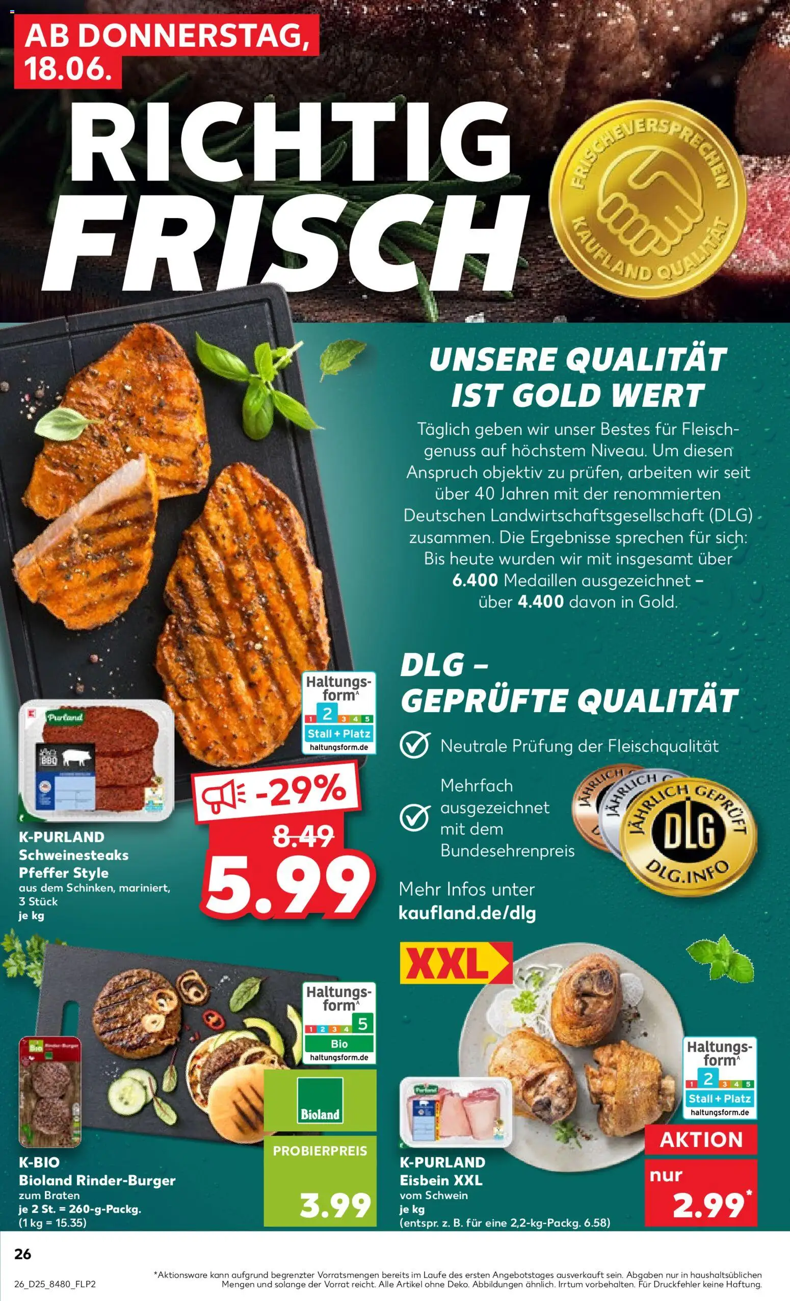 Kaufland Prospekt Speyer – gültig ab 18.06.2026 | Seite: 26 | Produkte: Burger, Pfeffer, Fleisch, Objektiv