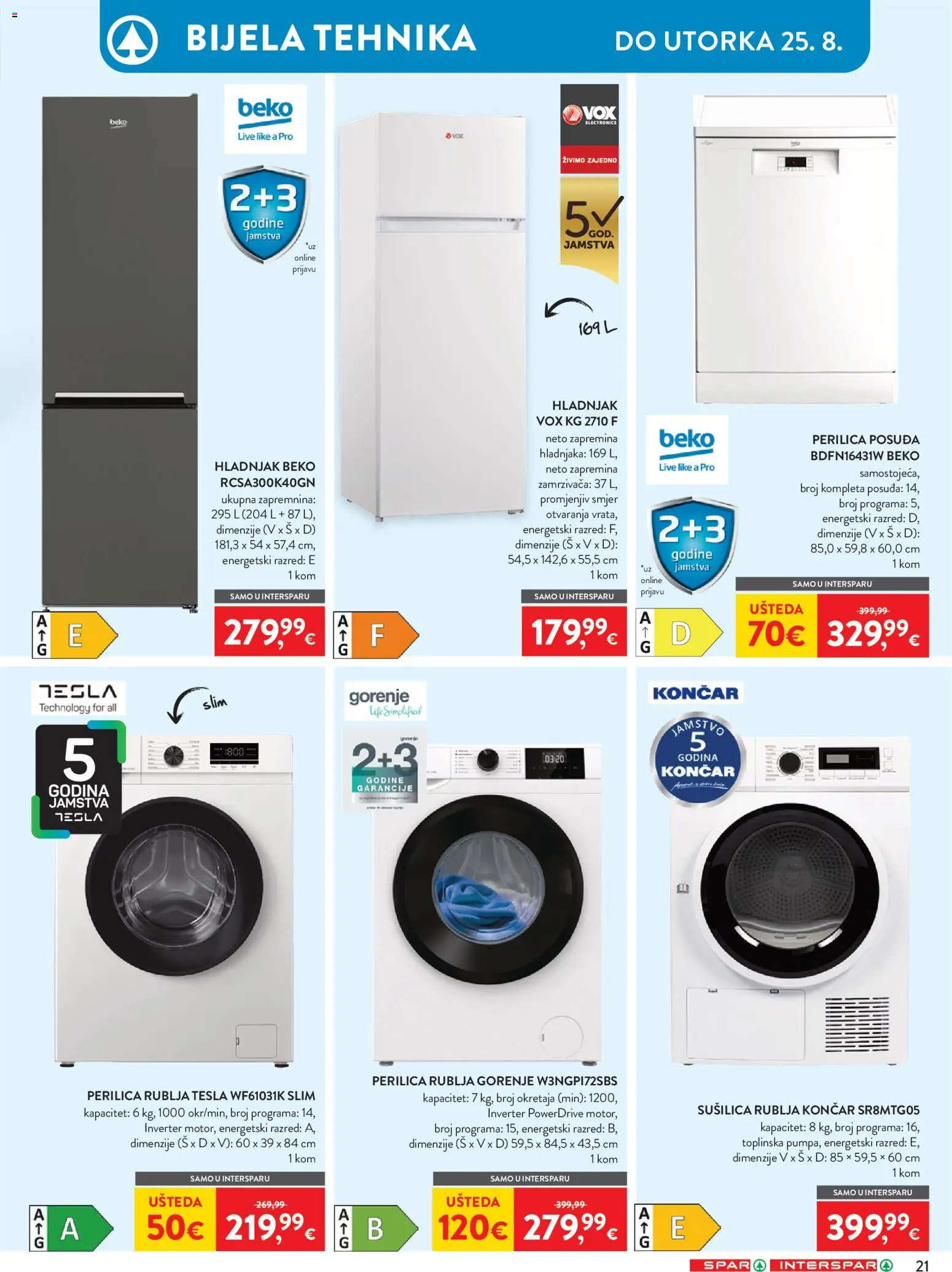 Interspar katalog | vrijedi od 12.08.2026 | Stranica: 35 | Proizvodi: Perilica posuđa, Perilica rublja, Hladnjak, Sušilica