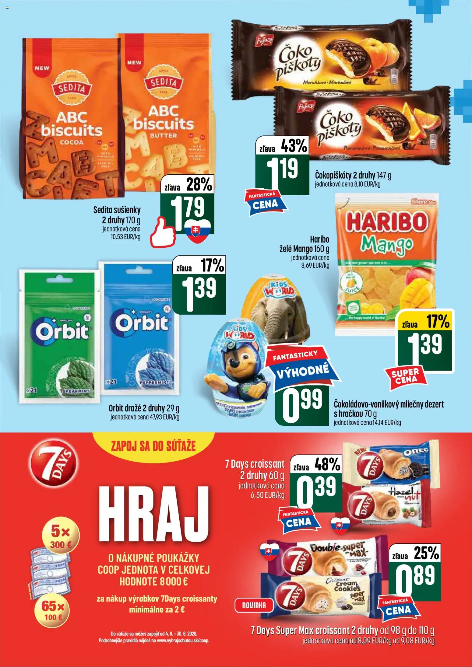 Nové COOP Jednota akcie – leták je platný od 18.06.2026 | Strana: 42 | Produkty: Croissant, Mango
