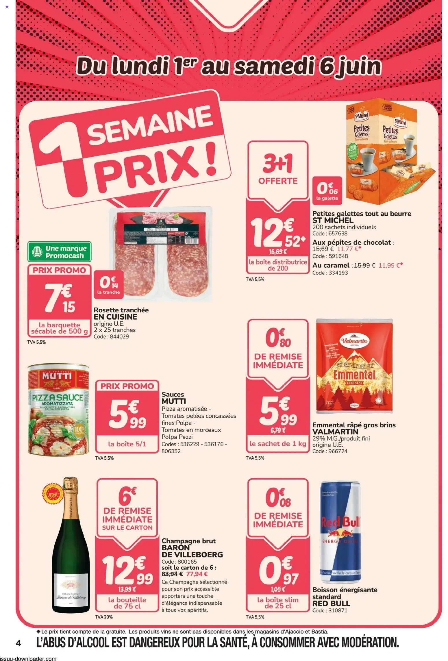 {H1} | Page: 4 | Produits: Sauce pizza, Boisson énergisante, Chocolat, Pizza