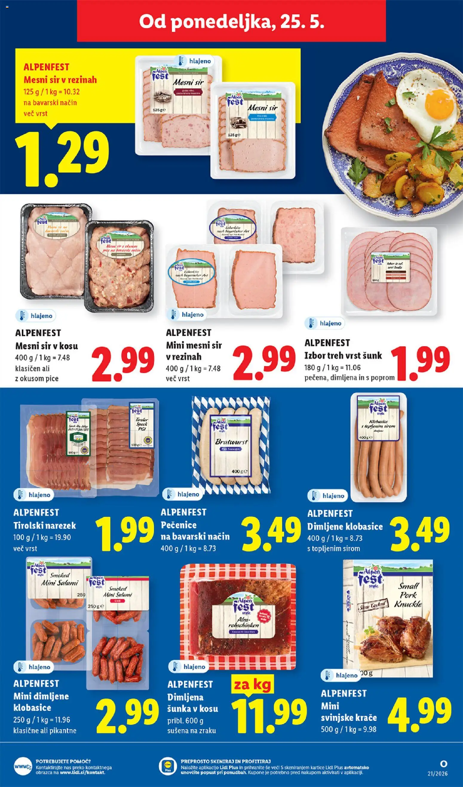 Novi Lidl katalog ponudbe – veljaven od 21.05.2026 | Stran: 49 | Izdelki: Narezek, Klobasice, Sir, Sunka