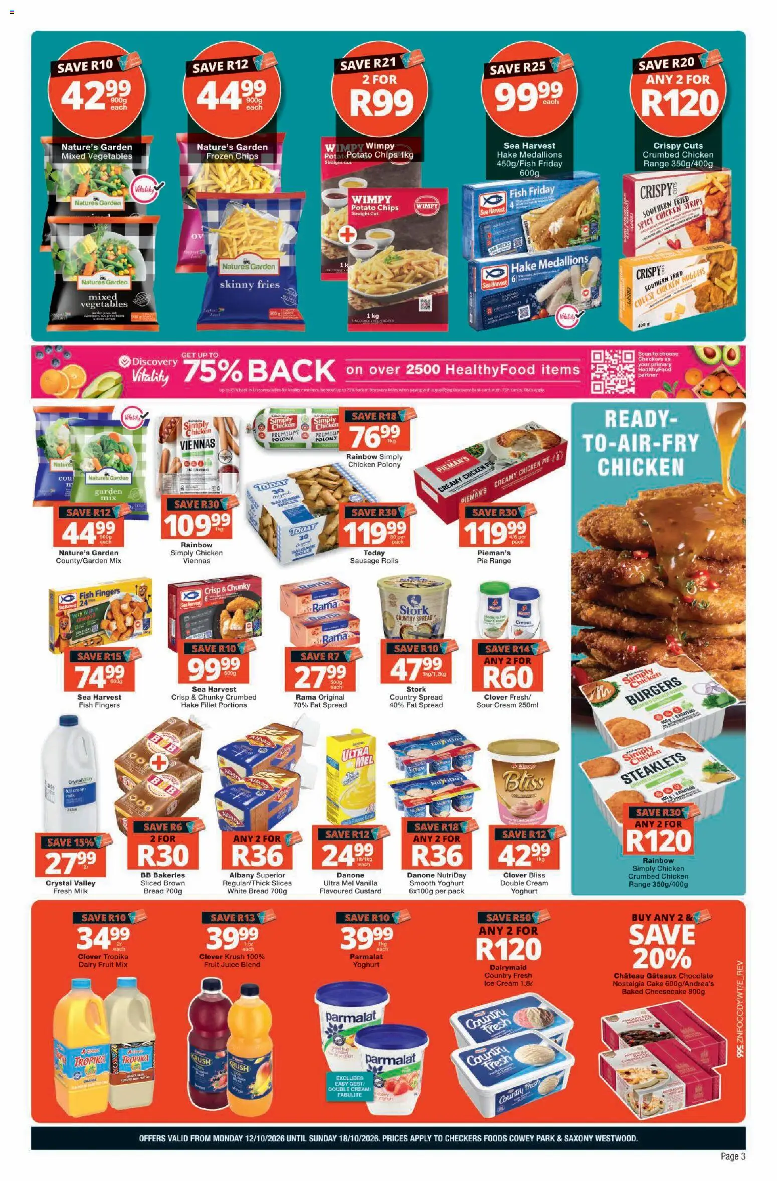 New Checkers catalogue – valid from 12/10/2026 | Page: 3 | Products: Vanilla, Juice, Sausage, Fillet