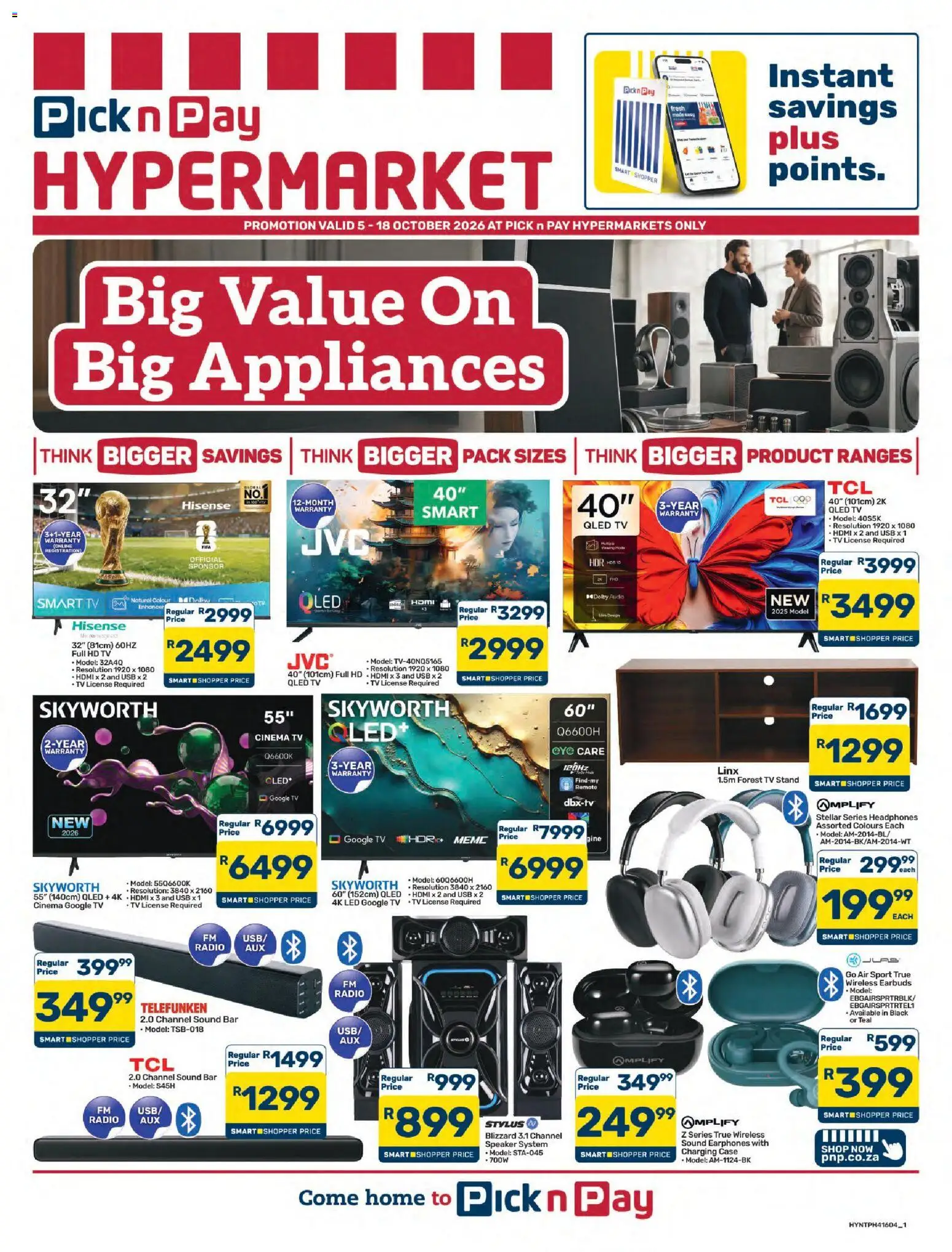 New Pick n Pay catalogue – valid from 05/10/2026 | Page: 1 | Products: Radio, Case, Speaker, TV