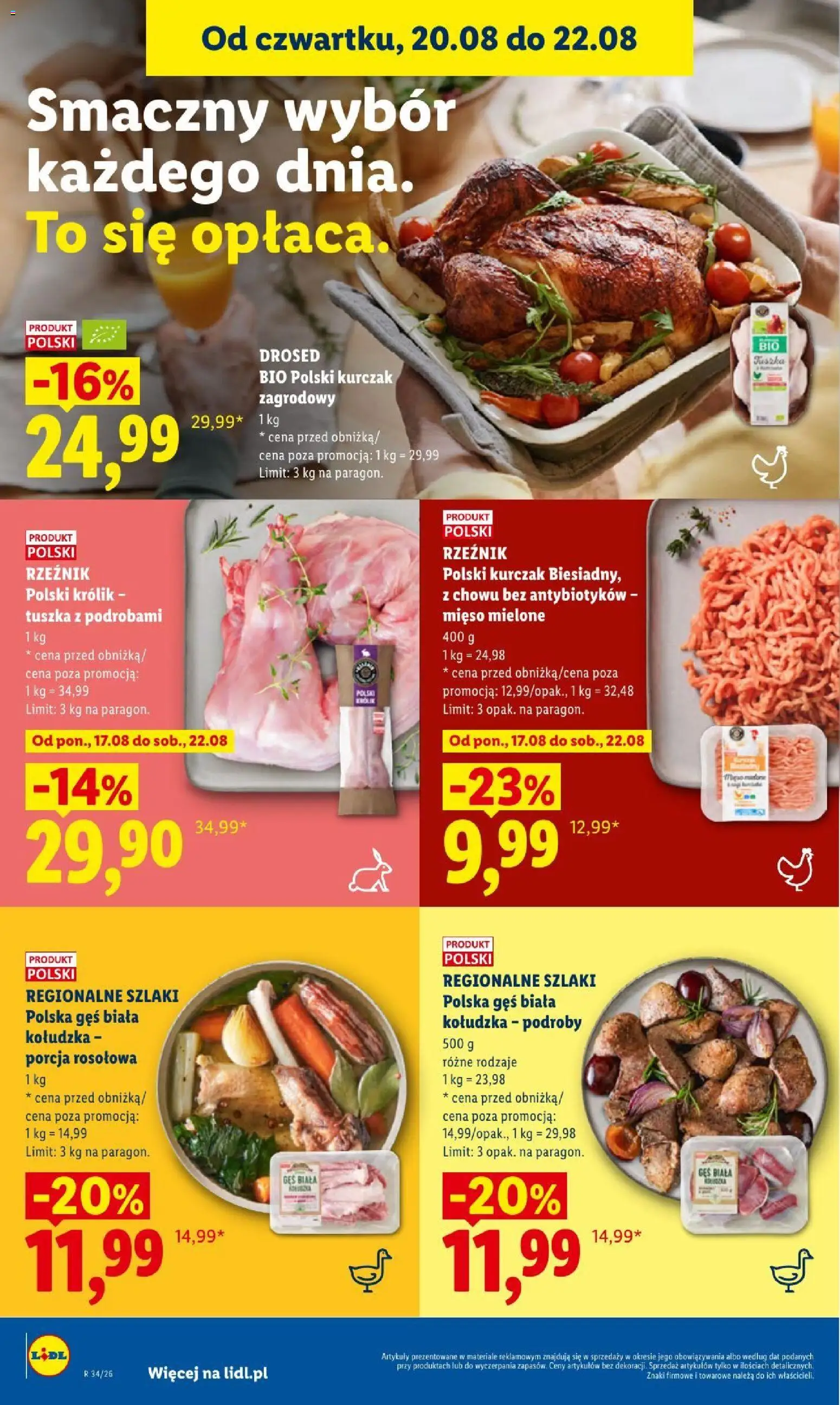 Lidl gazetka od 20.08.2026 | Strona: 68 | Produkty: Porcja rosołowa, Kurczak, Gęś, Kurczak zagrodowy