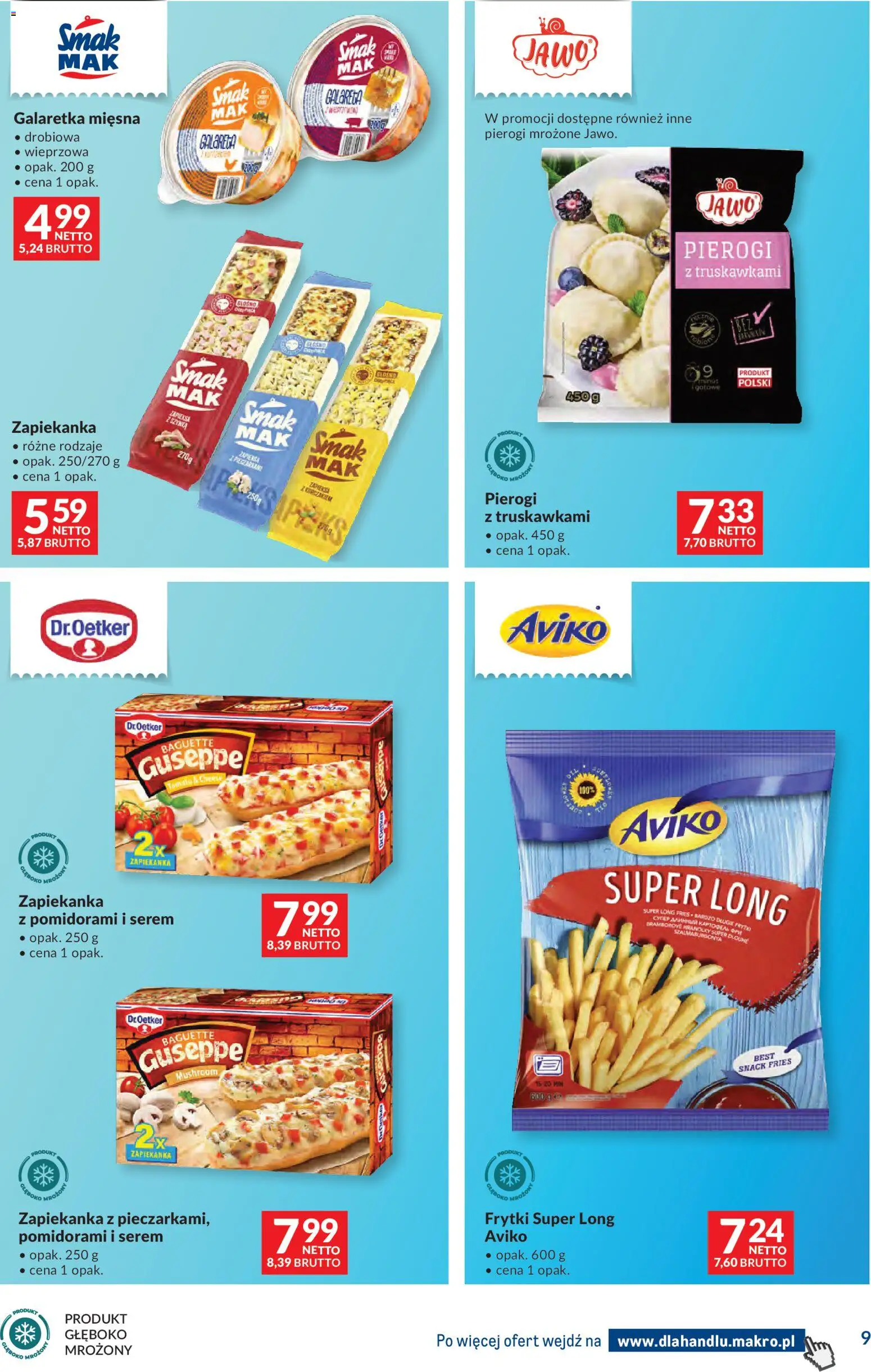 Makro gazetka - Dystrybucja do sklepów od 09.06.2026 | Strona: 9 | Produkty: Galaretka, Zapiekanka, Pierogi z truskawkami, Frytki