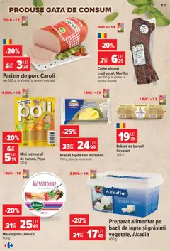 Ofertele Carrefour valabile de la 26.08.2026 | Pagină: 10 | Produse: Cotlet, Vitrină, Crenvurști, Brânză