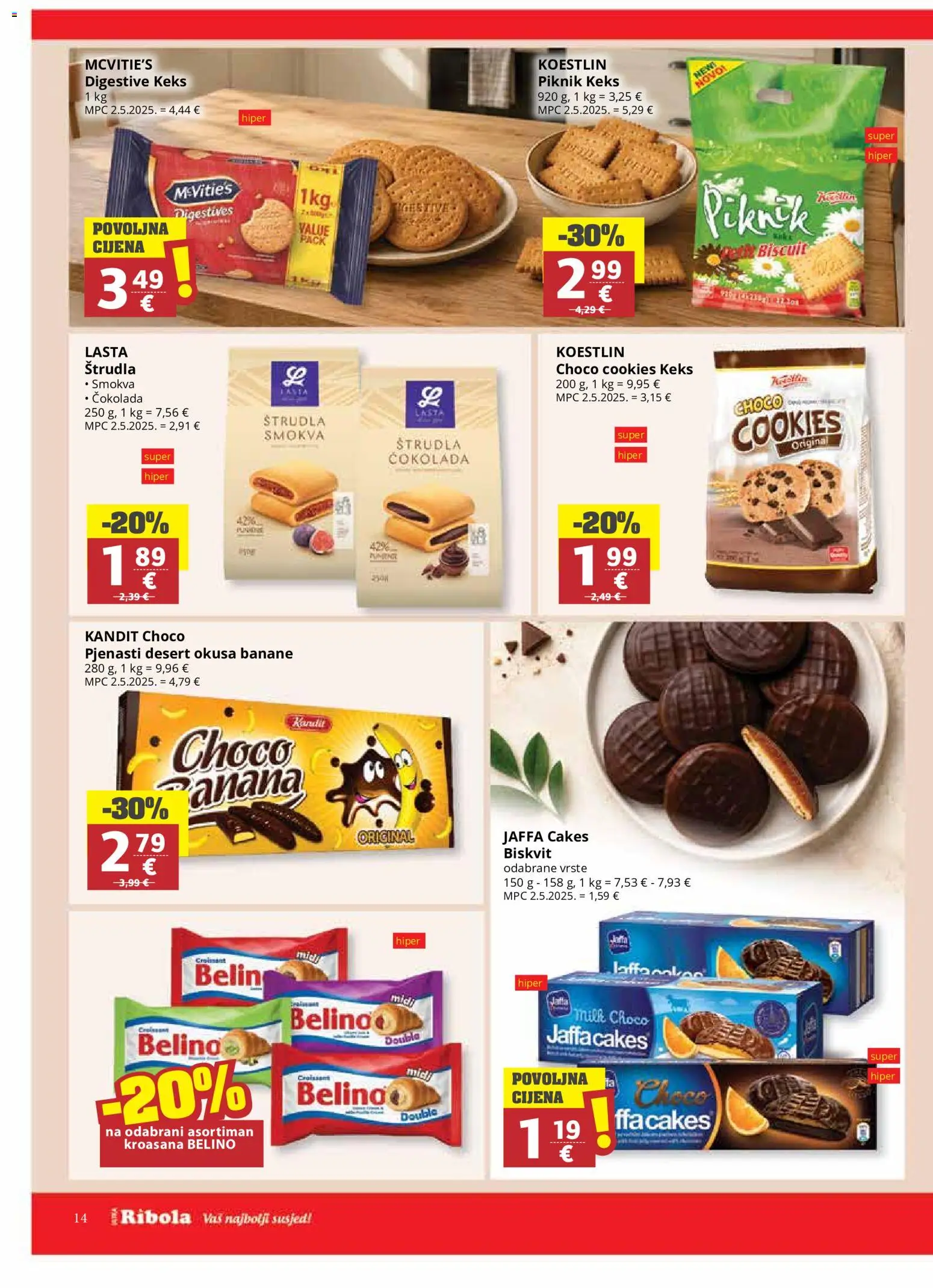 Ribola katalog | vrijedi od 19.08.2026 | Stranica: 14 | Proizvodi: Fanta, Čokolada, Desert, Biskvit