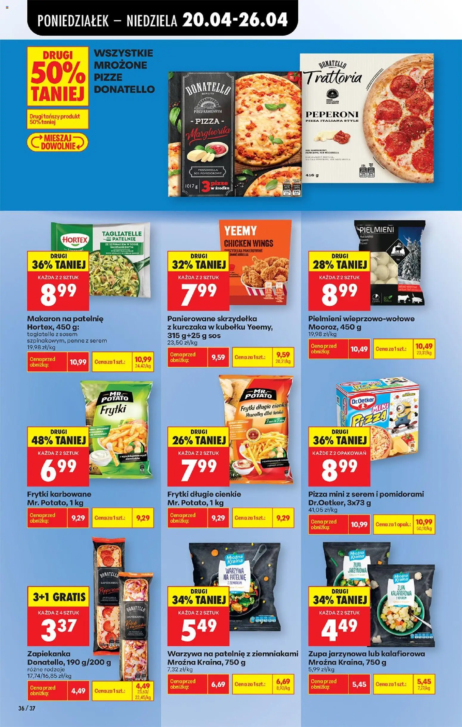 Biedronka gazetka od poniedziałku od 20.04.2026 | Strona: 66 | Produkty: Penne, Mini pizza, Ser, Frytki