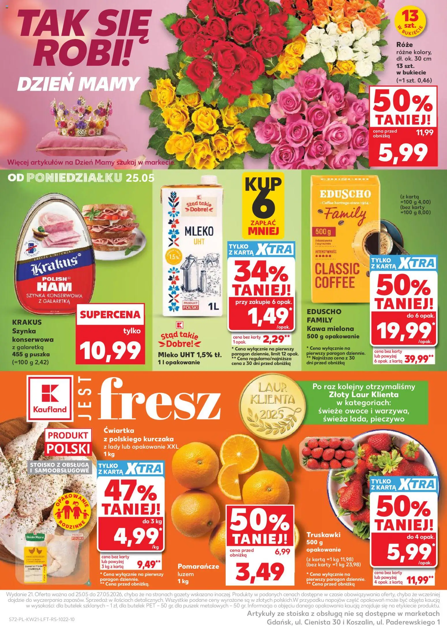 Kaufland gazetka od 21.05.2026 | Strona: 72 | Produkty: Szynka, Kawa, Pomarańcze, Owoce