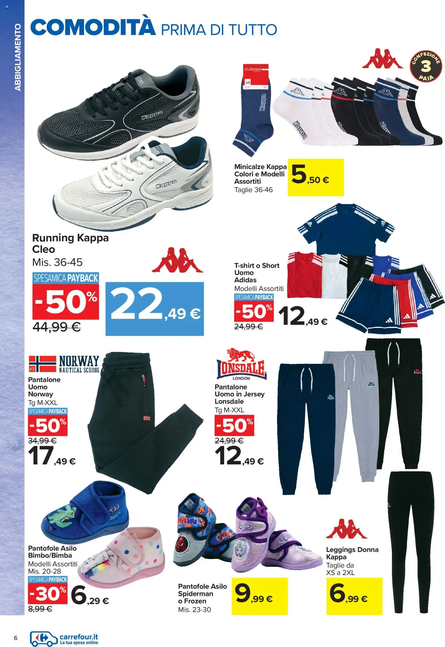 Volantino Carrefour del 22/07/2026 | Pagina: 6 | Prodotti: Leggings, Pantofole