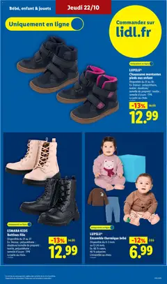 LIDL - Prévisualisation de ESMARA KIDS Bottines fille, Bottines pour fille, disponibles du 31 au 37. Dessus : polyuréthane ; doublure/semelle de propreté : textile, polyuréthane ; semelle d'usure : TPR. valide à partir de 22/10/2026 | Page: 37