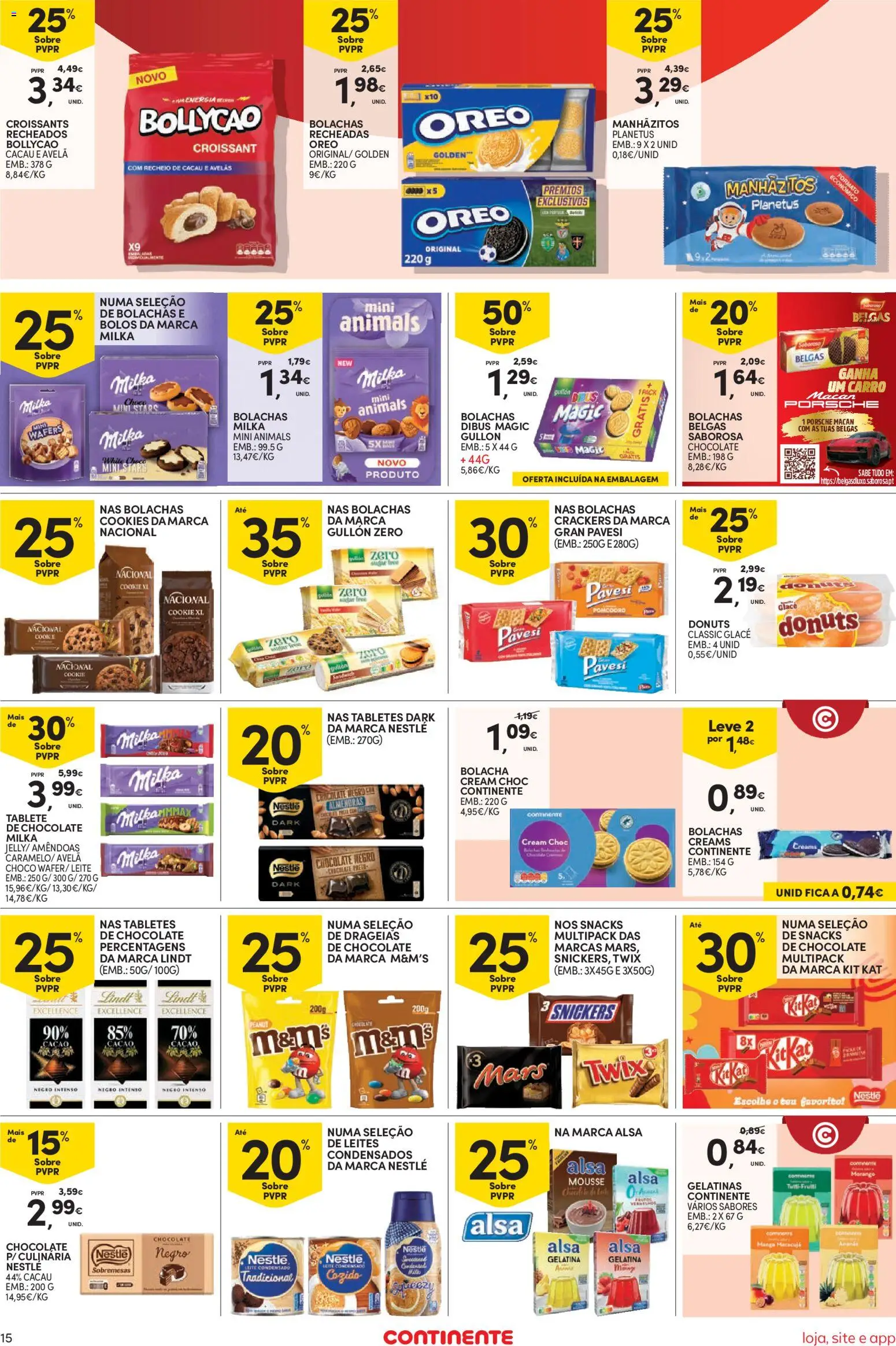 Continente Semanal Continente Bom Dia │ válido de 26.05.2026 | Página: 15 | Produtos: Avelãs, Gelatina, Milka bolachas, Nestlé