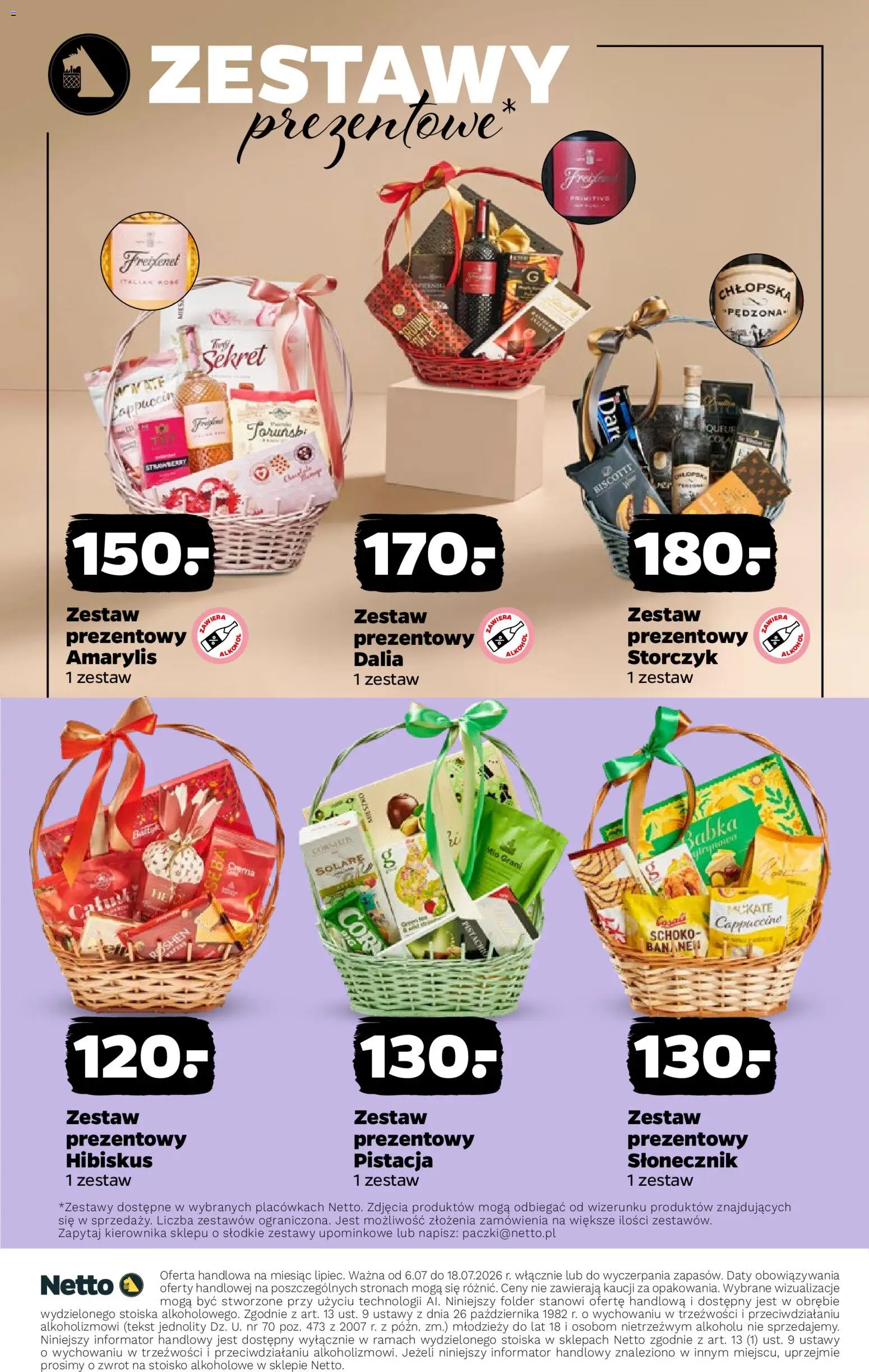 Netto gazetka - Wina od 06.07.2026 | Strona: 18 | Produkty: Słonecznik, Babka, Storczyk, Alkohol
