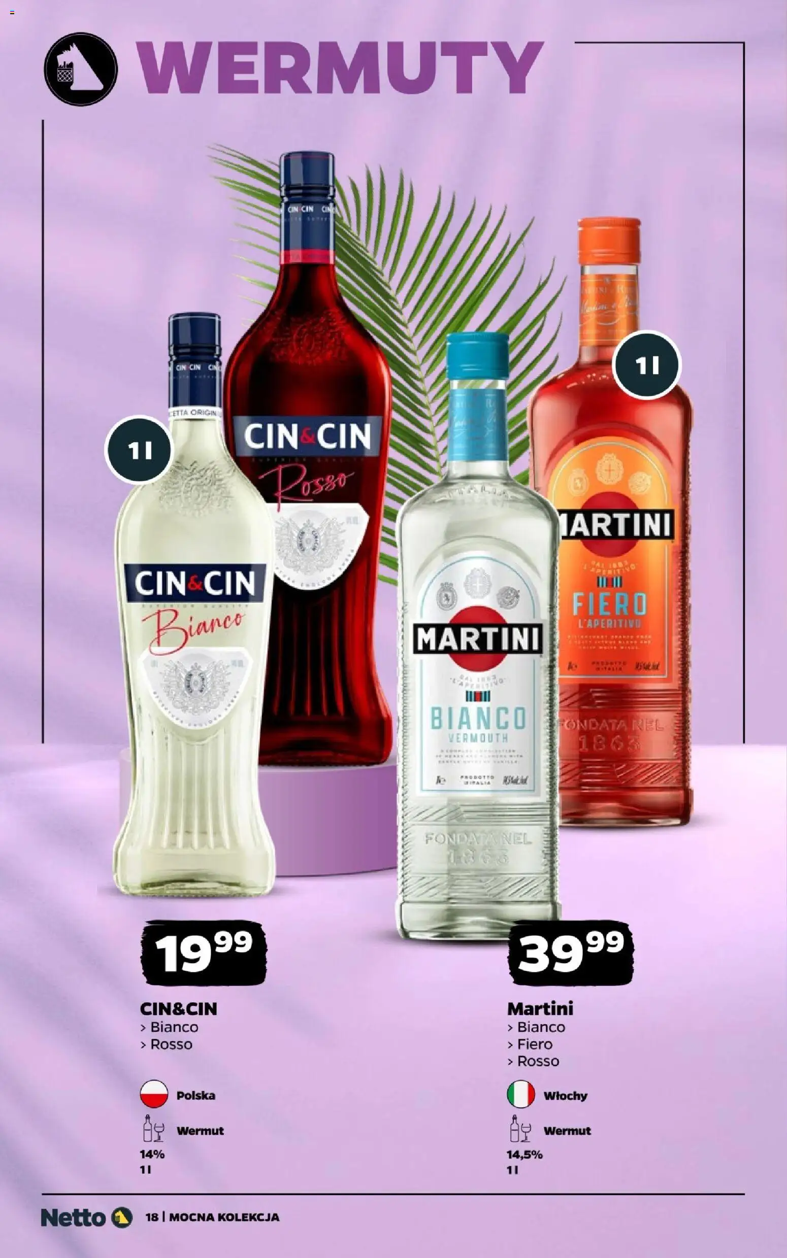 Netto gazetka - Wina od 31.08.2026 | Strona: 18 | Produkty: Vermouth, Cin&cin bianco, Wermut, Cin cin
