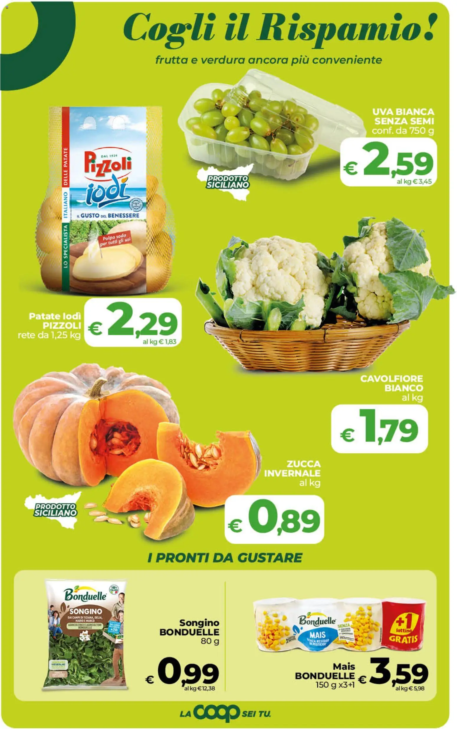 Volantino COOP del 22/09/2026 | Pagina: 12 | Prodotti: Frutta, Zucca, Uva, Cavolfiore