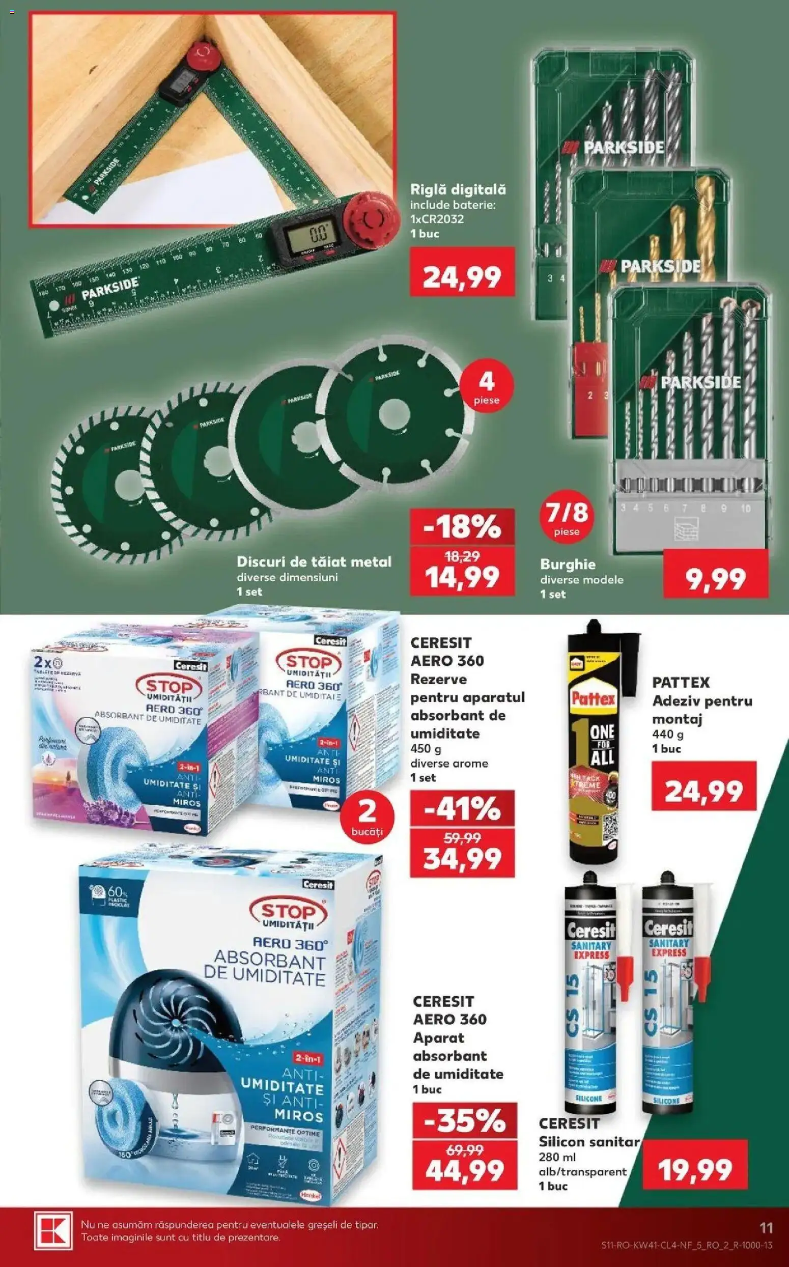 Kaufland Satu Mare 07.10.2026 - Revista si Oferta | Pagină: 11 | Produse: Ceresit, Parkside, Baterie, Aparat