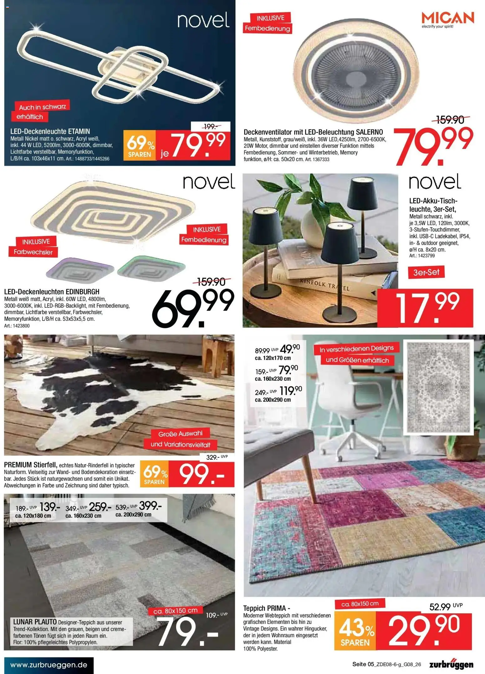 Zurbrüggen - Zurbrüggen: Bonus Sonder-Tage – gültig ab 31.07.2026 | Seite: 5 | Produkte: Teppich, Creme