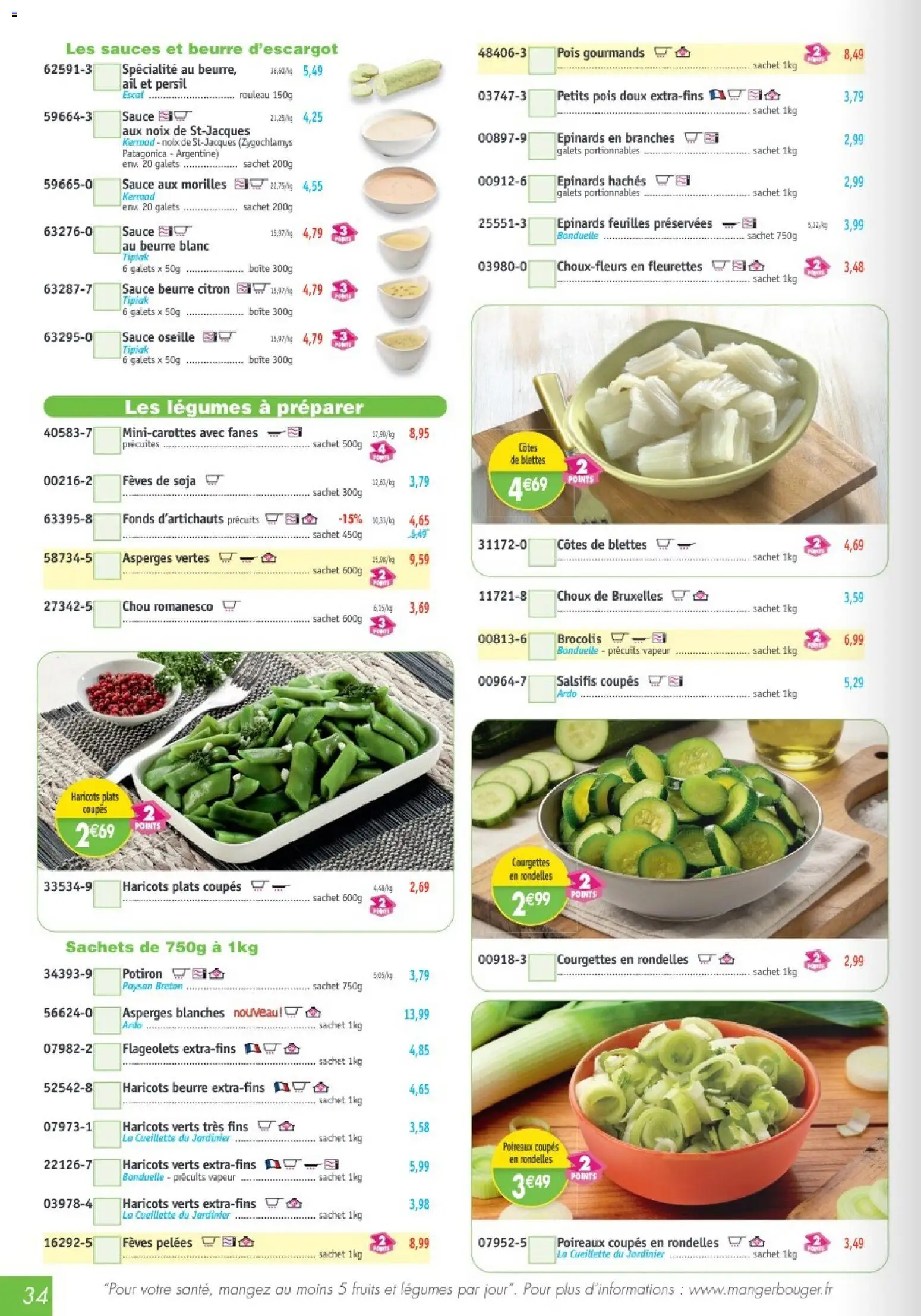 {H1} | Page: 34 | Produits: Oseille, Potiron, Ail, Brocolis