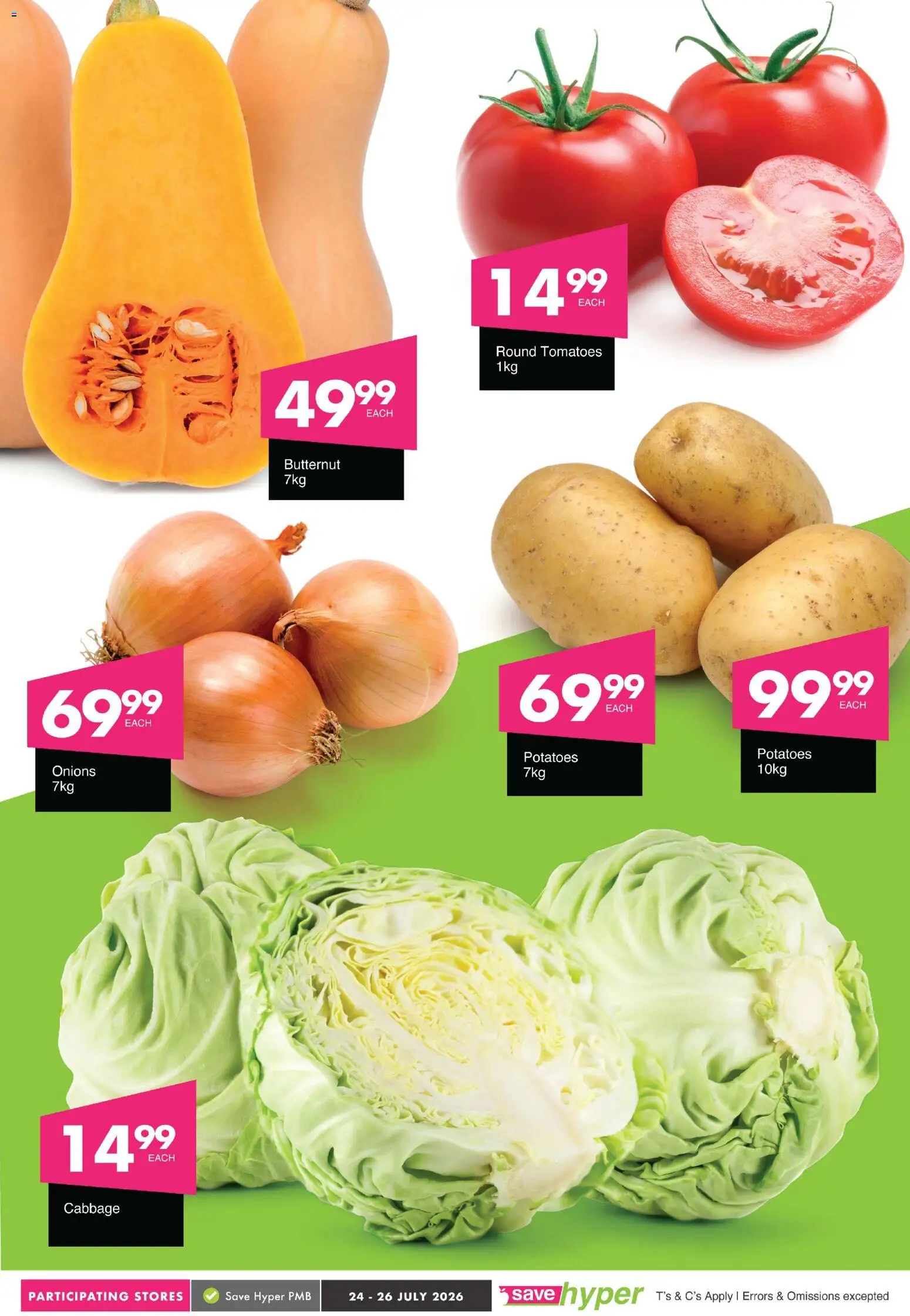 New Save catalogue – valid from 24/07/2026 | Page: 2 | Products: Tomatoes, Potatoes, Onions