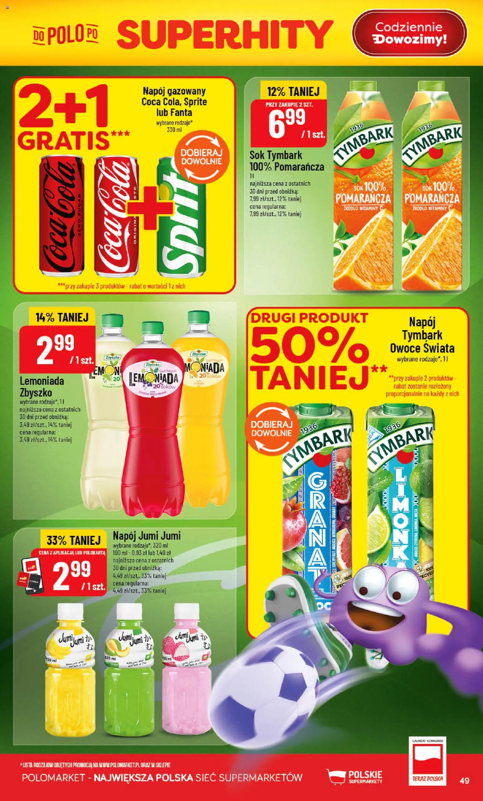 POLOmarket gazetka od 17.06.2026 | Strona: 49 | Produkty: Sprite, Sok, Owoce