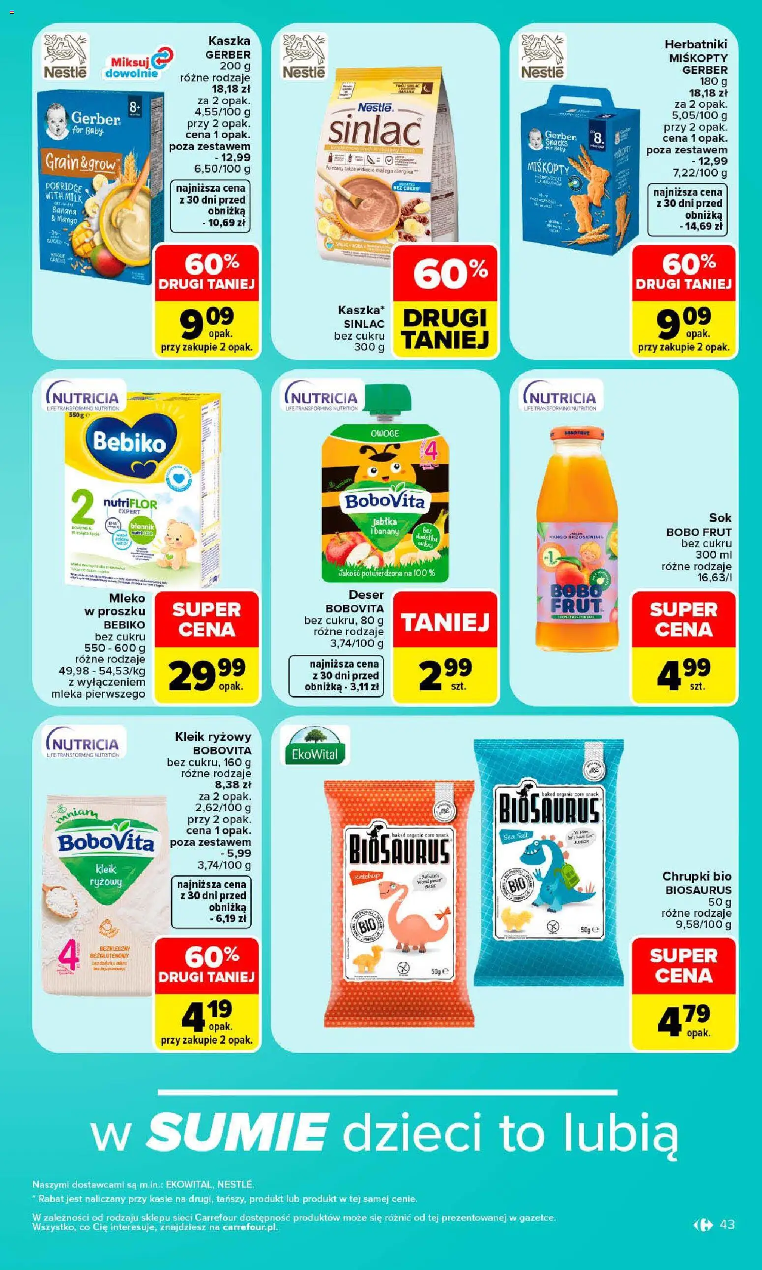 Carrefour gazetka od 19.10.2026 | Strona: 43 | Produkty: Deser, Herbatniki, Mleko, Banany