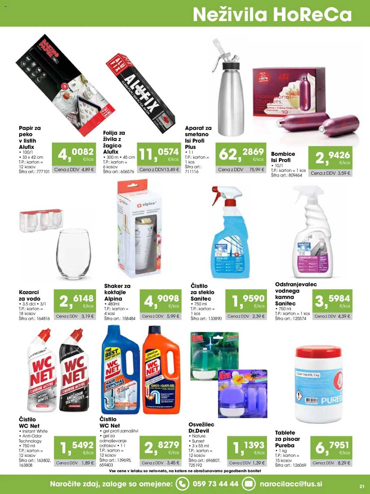 Novi Tuš katalog ponudbe – veljaven od 15.07.2026 | Stran: 21 | Izdelki: Kos, Folija