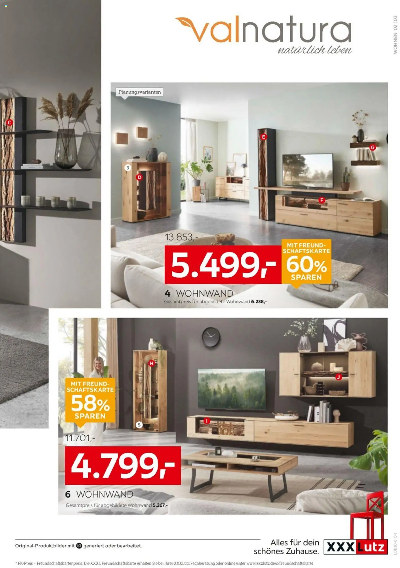XXXLutz Bis zu 61% auf Massivholzmöbel – gültig ab 03.10.2026 | Seite: 2 | Produkte: Wohnwand