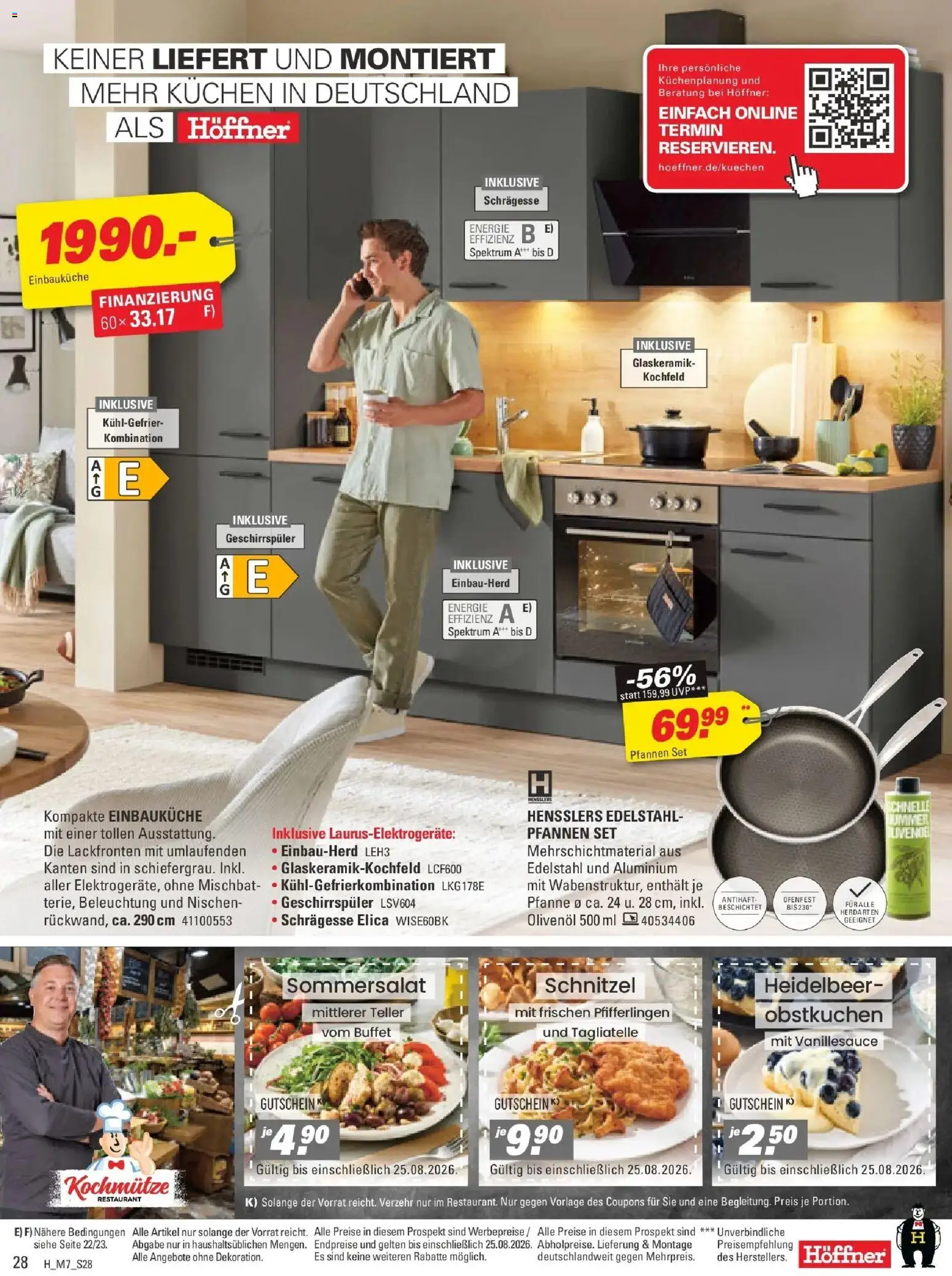 Höffner Prospekt Chemnitz-Röhrsdorf – gültig ab 12.08.2026 | Seite: 28 | Produkte: Olivenol, Kochfeld, Schnitzel, Kuchen