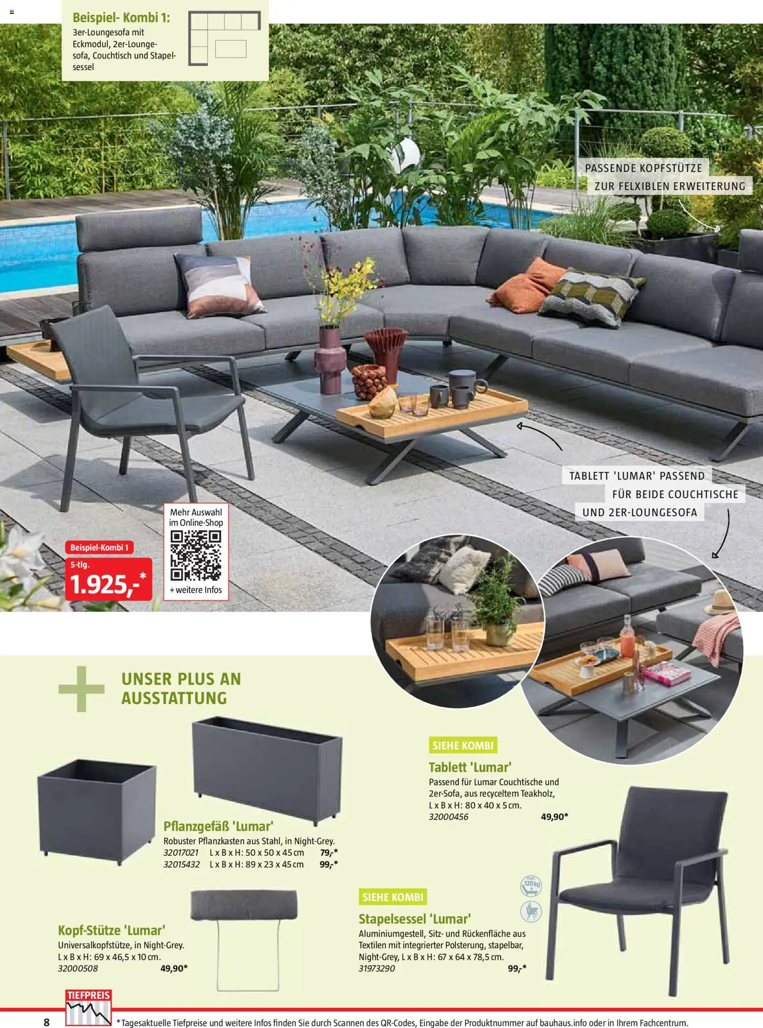 Bauhaus Freizeit im Garten gültig ab 01.05.2026 | Seite: 8 | Produkte: Sessel, Couchtisch