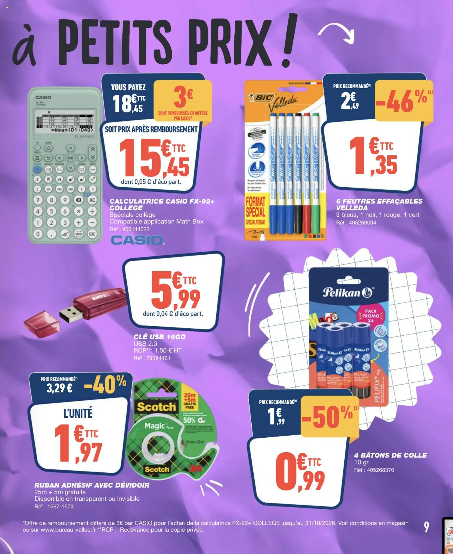 {H1} | Page: 9 | Produits: USB, Calculatrice, Clé, Colle