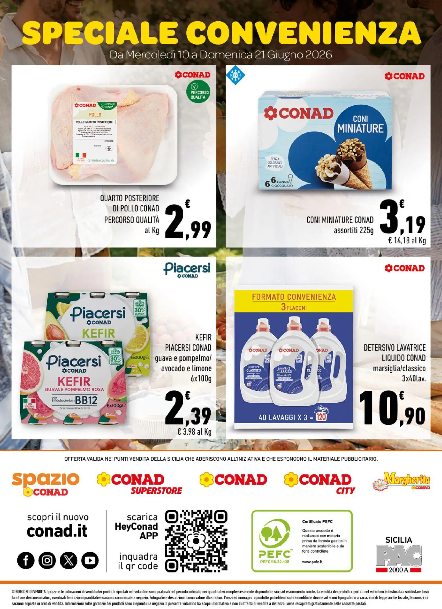 Volantino Conad del 10.06.2026 | Pagina: 8 | Prodotti: Cioccolato, Pollo, Avocado, Lavatrice