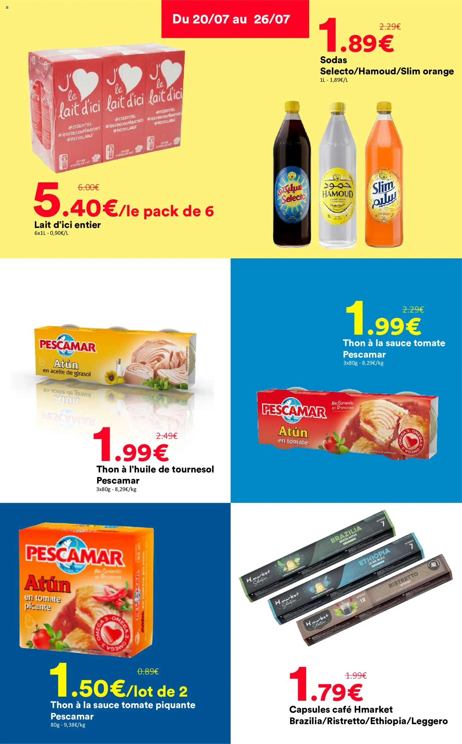 {H1} | Page: 4 | Produits: Sodas, Thon, Lait, Café
