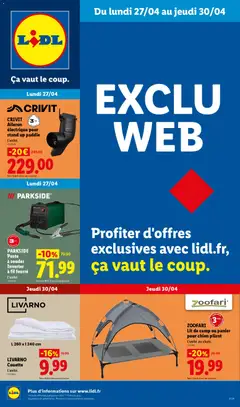 LIDL - Prévisualisation de LIDL catalogue les bonnes affaires Exclu Web valide à partir de 27.04.2026