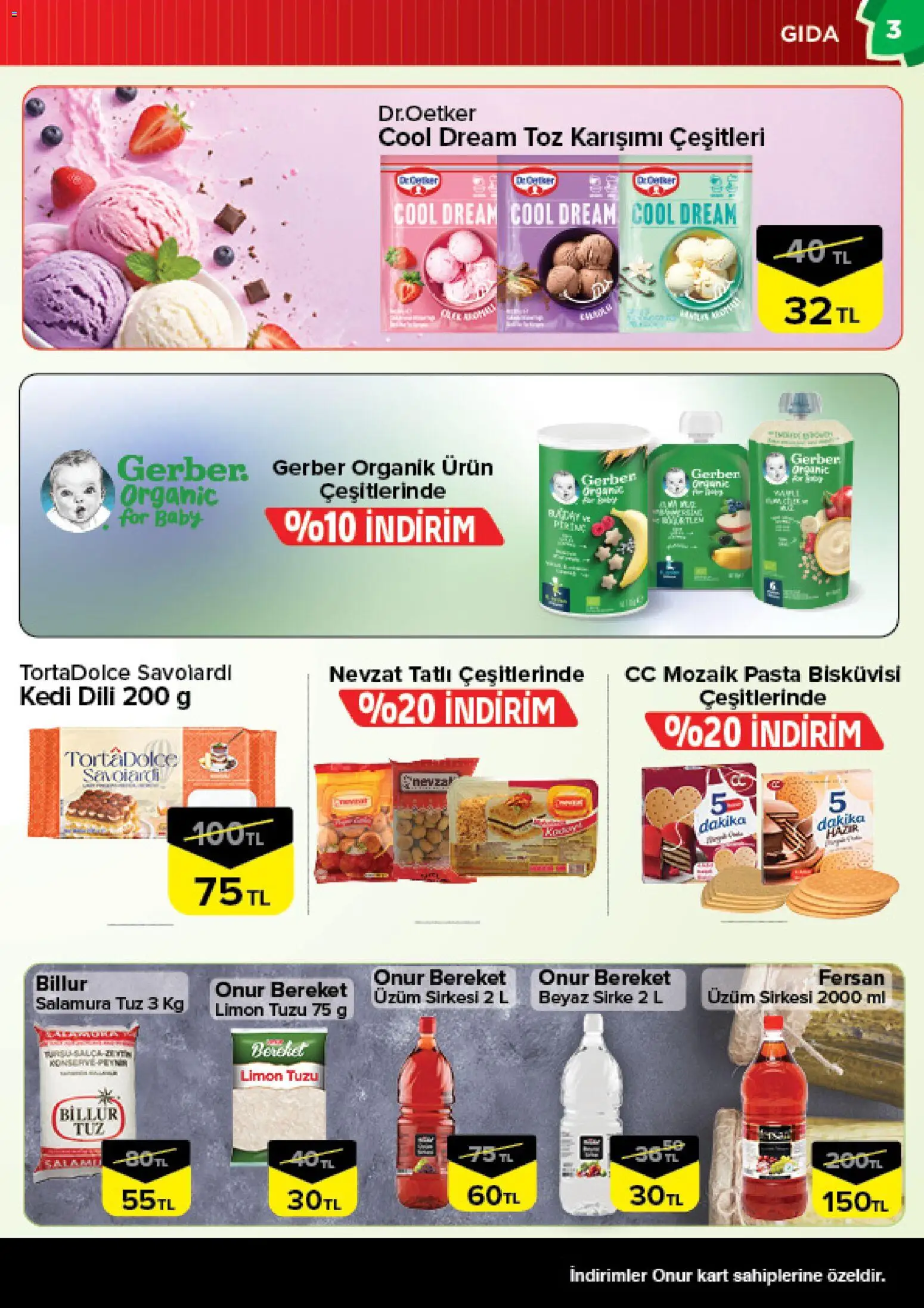 Onur Market Katalog - 25 Ağustos 2026 tarihinden itibaren geçerlidir | Sayfa: 3 | Ürünler: Sirke, Tuz, Limon, Üzüm