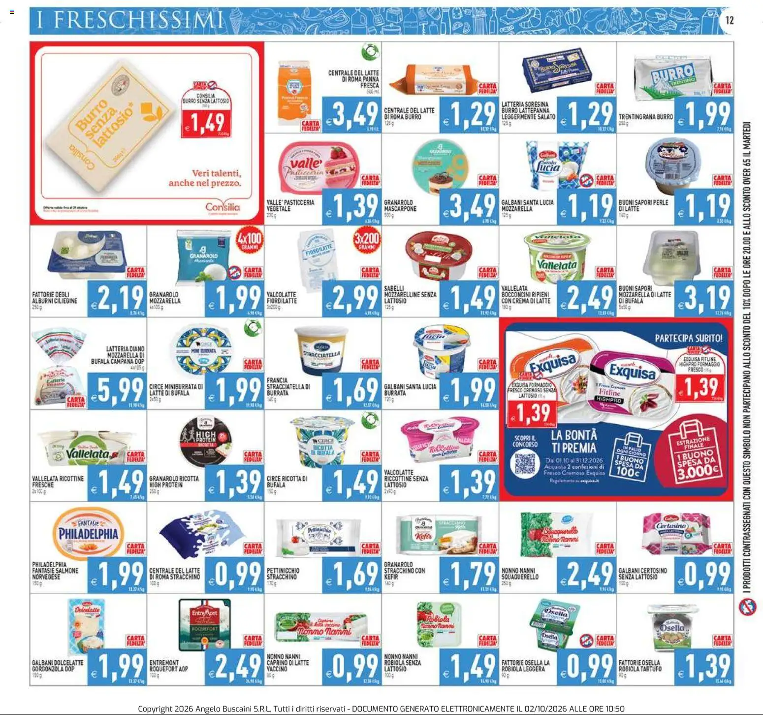 Volantino PIM Supermercati del 02/10/2026 | Pagina: 12 | Prodotti: Tartufo, Salmone, Burrata, Stracciatella