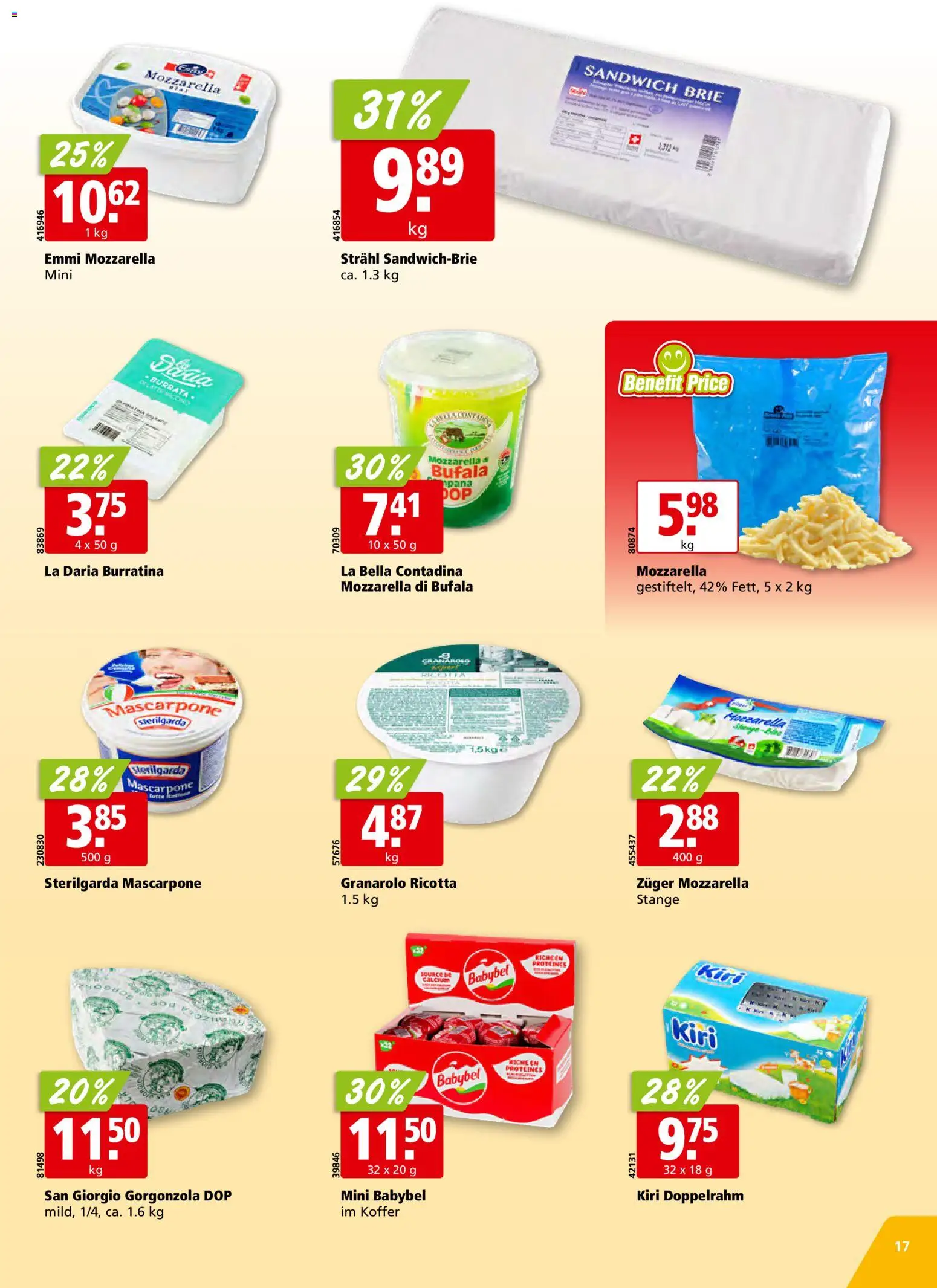 Aligro aktionen Schlieren, Gossau SG, Frauenfeld, Rapperswil-Jona, Sargans, Bern – gültig ab 12.10.2026 | Seite: 17 | Produkte: Mascarpone, Burrata, Koffer, Ricotta
